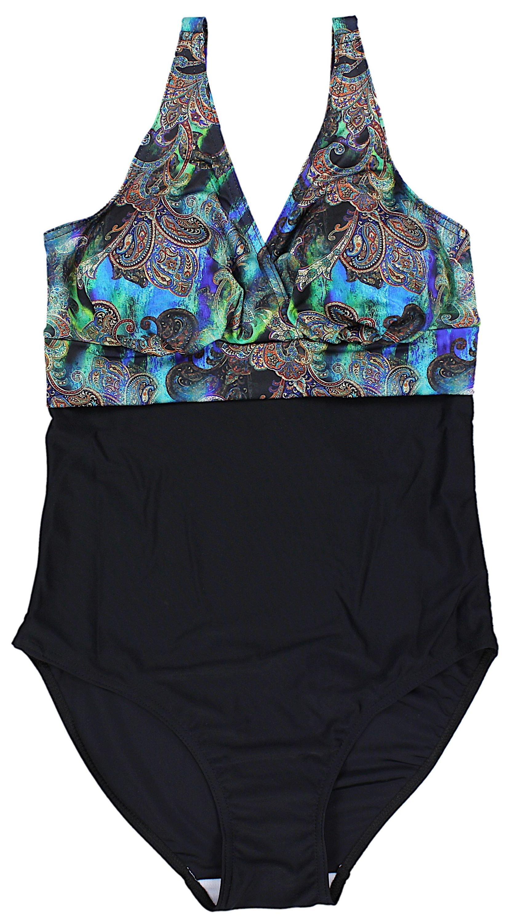 AQUARTI Badeanzug »Badeanzug Damen Badeanzug Bauchweg Sport  Bademode  Neckholder V-Ausschnitt«