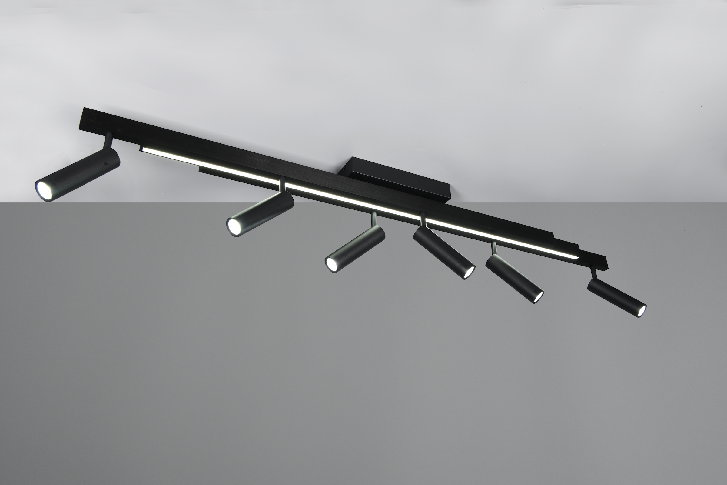 TRIO Leuchten LED Deckenleuchte »ZENO ausziehbare LED Deckenlampe mit 6 verstellbaren Spots dimmbar CCT« LED-Board 1 Stk. warmweiß - kaltweiß getrennt schaltbare Spots, Lichtfarbe einstellbar inkl Fernbedienung