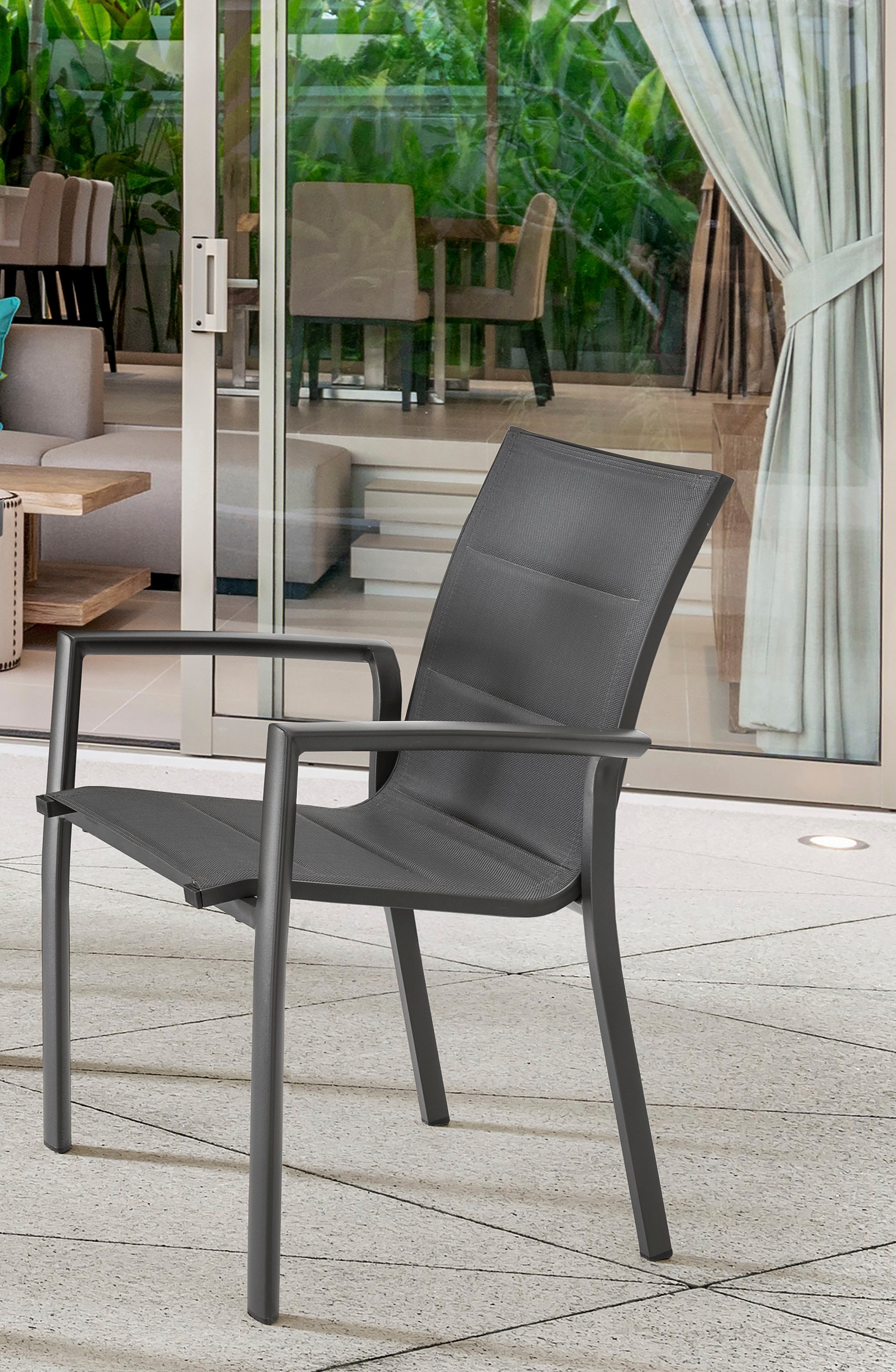 Destiny Garten-Essgruppe »COSTA IMOLA« 5 Stk. tlg. 4 Stapelsessel Textilene, 1 Ausziehtisch 165/215x100 cm