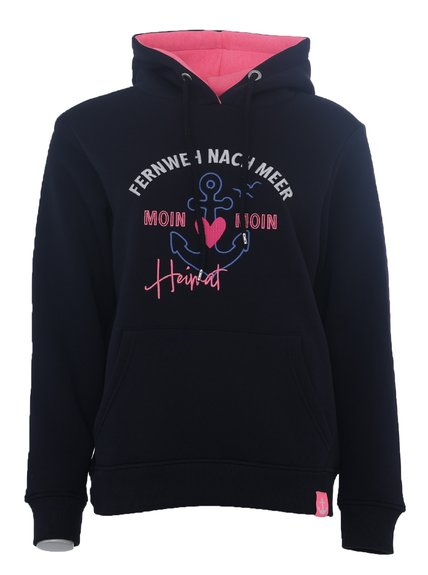 Zwillingsherz Hoodie »"Fernweh nach Meer"«, mit maritimer Stickerei, Kängurutaschen
