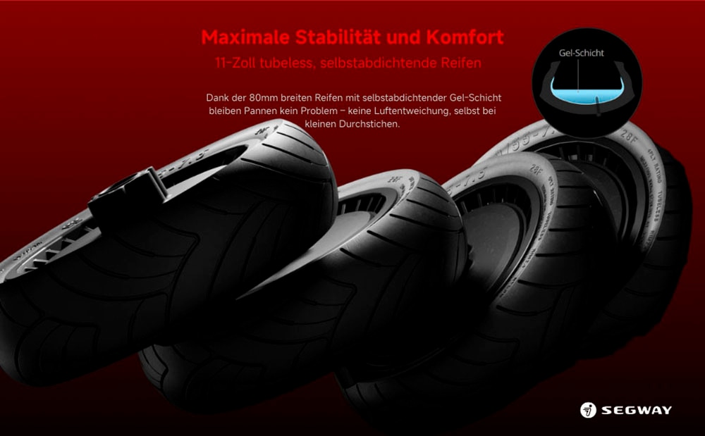 ninebot by Segway E-Scooter »GT3 D«, mit Straßenzulassung, 95 km Eco Modus Reichweite, 150 kg Tragfähigkeit