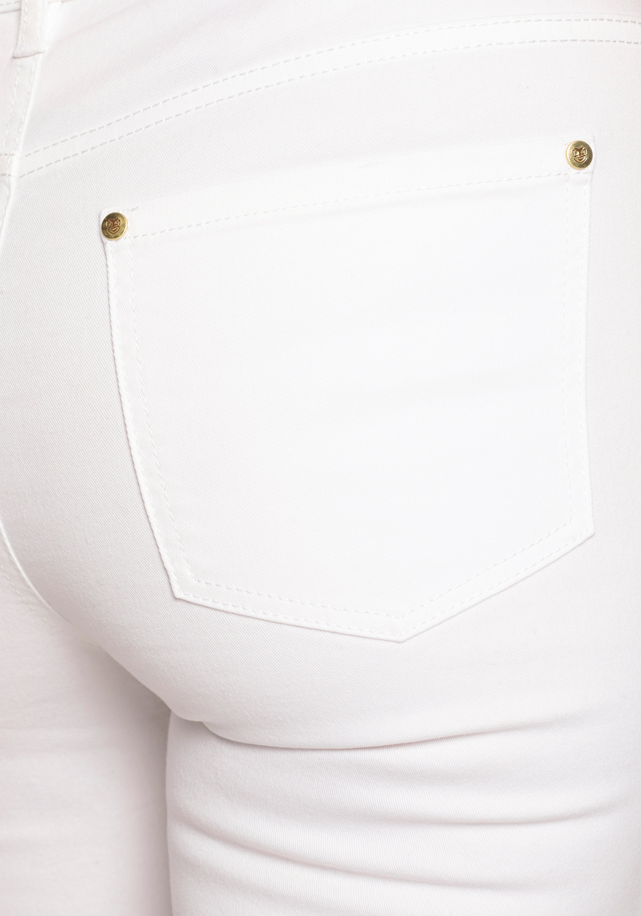 DELMAO Röhrenjeans, (Set, mit Gürtel), schmale Passform, schmale Beinform, normale Leibhöhe, knöchellang