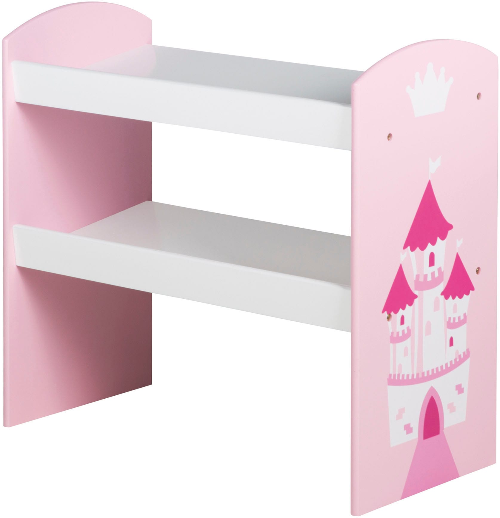 Kinderregal »Krone, rosa/pink«, inklusive 5 Stoffboxen in 2 Größen