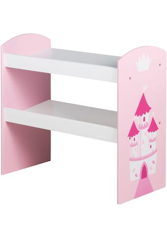 Kinderregal »Krone, rosa/pink«, inklusive 5 Stoffboxen in 2 Größen