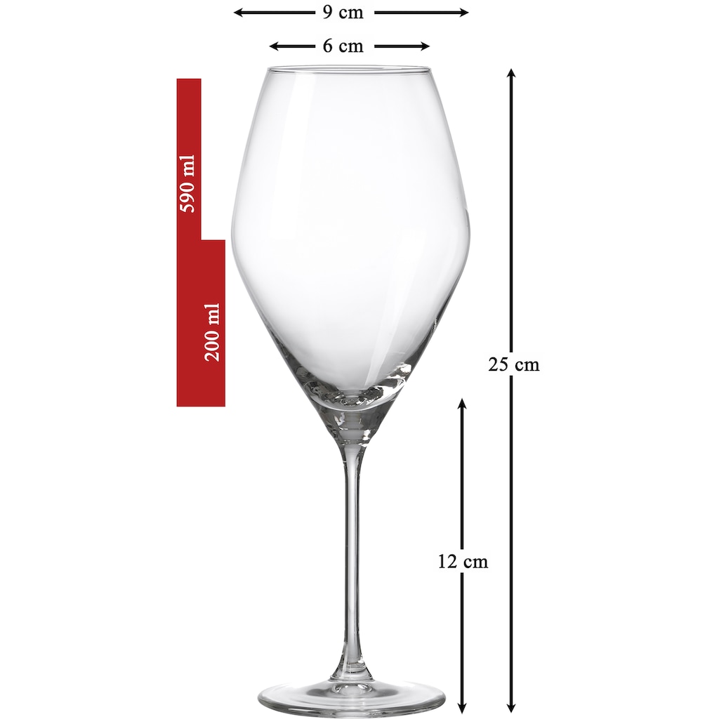 Ritzenhoff & Breker Portweinglas »Salsa«, (Set, 6 tlg.), (Burgunderglas), robust und kristallklar, 6-teilig