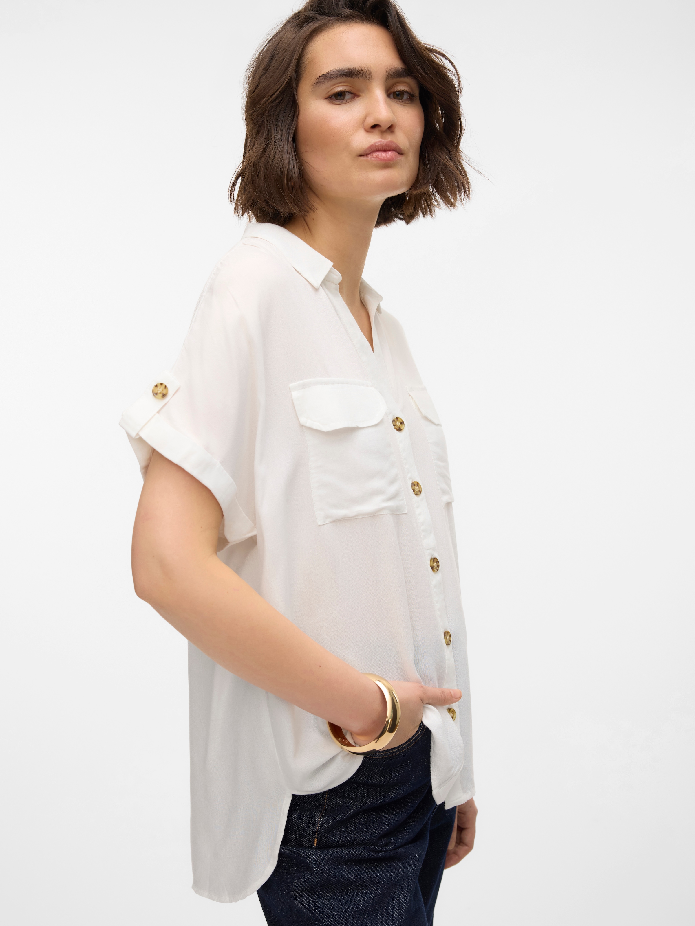 Vero Moda Hemdbluse »VMBUMPY S/S SHIRT WVN GA NOOS«