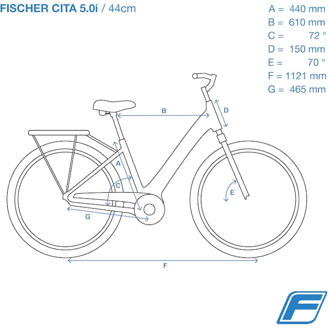 FISCHER Fahrrad E-Bike »CITA 5.0i 504«, 7 Gang bei