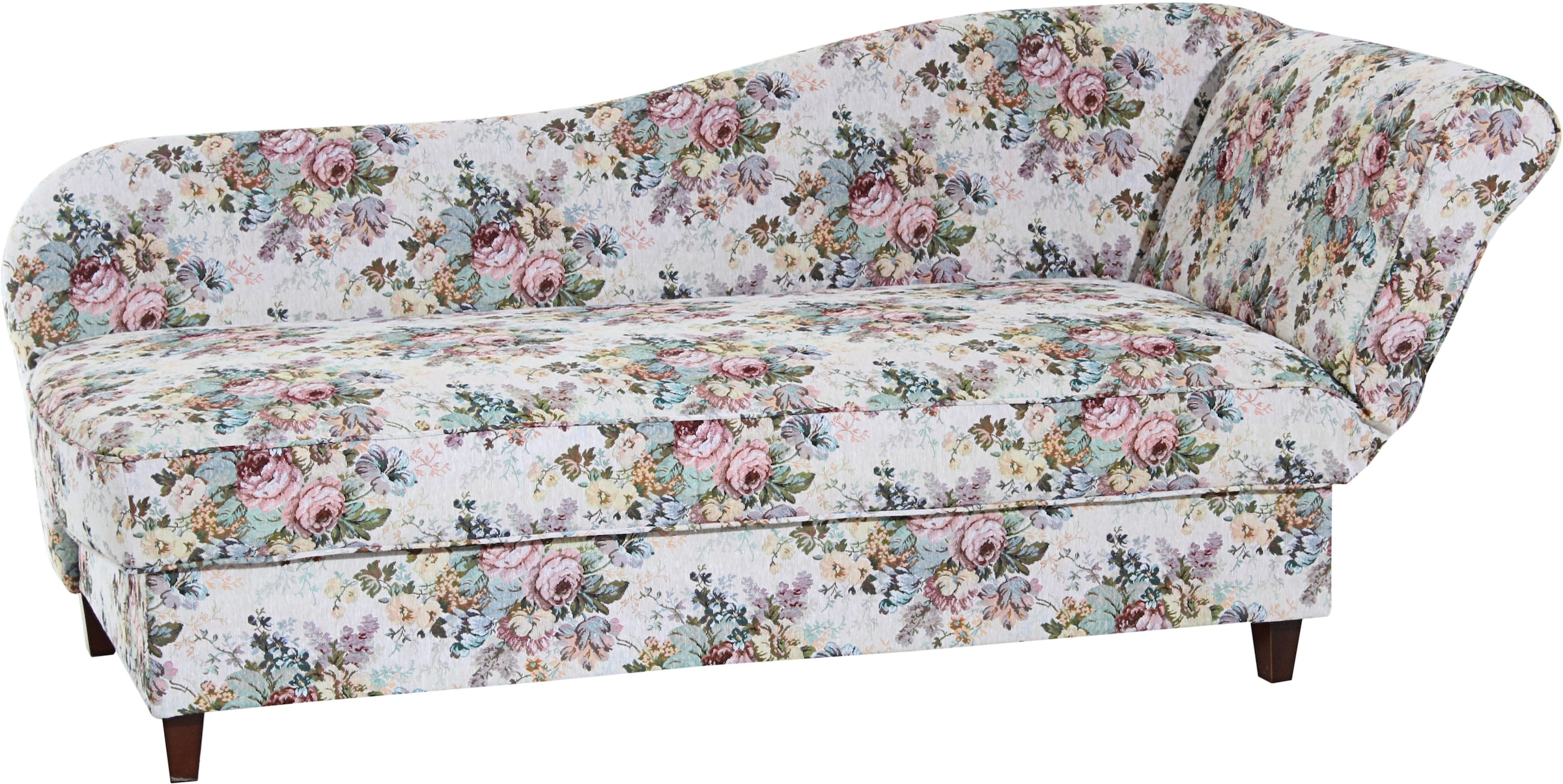 Max Winzer® Recamiere »Saturn, floraler Bezug, mit Bettkasten, bequem durch Federkern«, Armlehne wahlweise links oder rechts