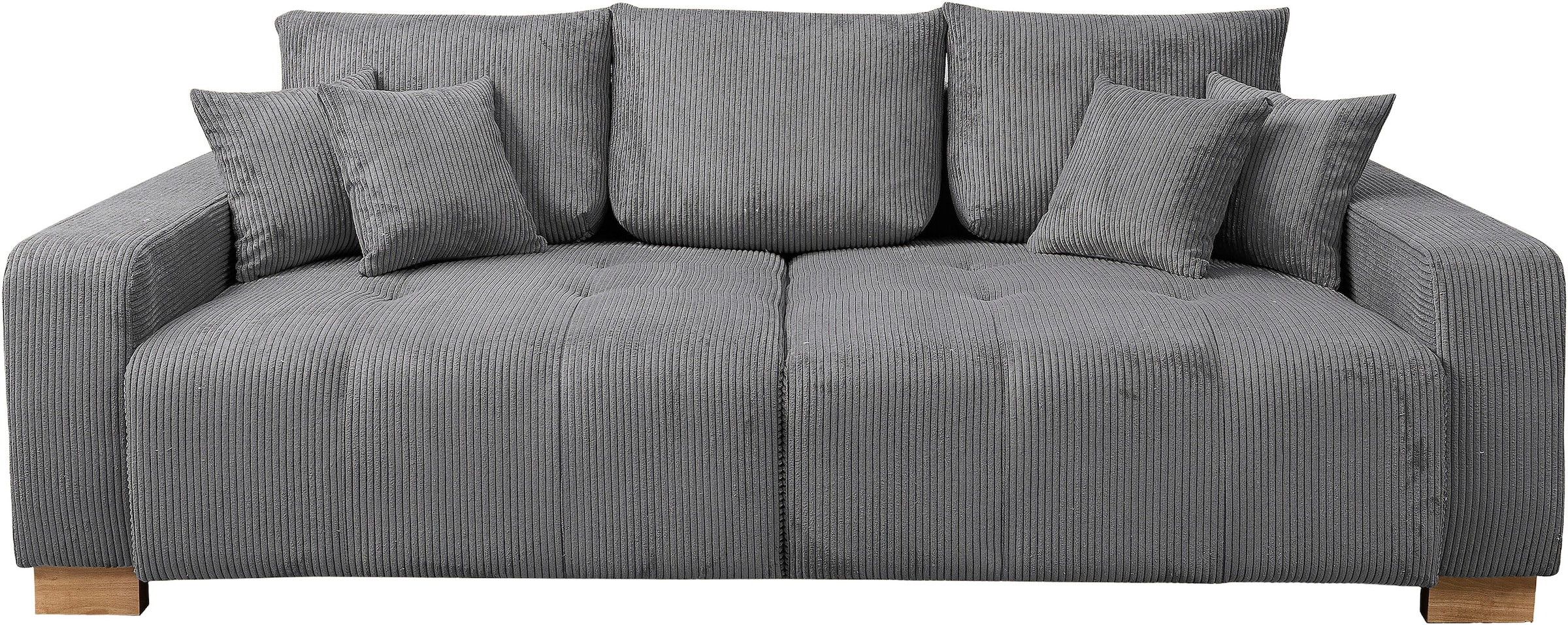 WERK2 Big-Sofa »Rimini Cord XXL Couch mit großer Sitztiefe, 240 cm breit, 4-Sitzer« Megasofa mit 4 Sitzplätzen, losen Rückenkissen & Zierkissen