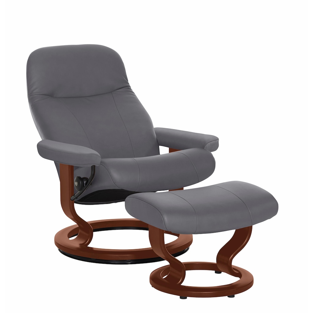 Stressless® Relaxsessel »Garda«, (Set, Relaxsessel mit Hocker), mit Hocker, mit Classic Base, Größe M, Gestell Braun