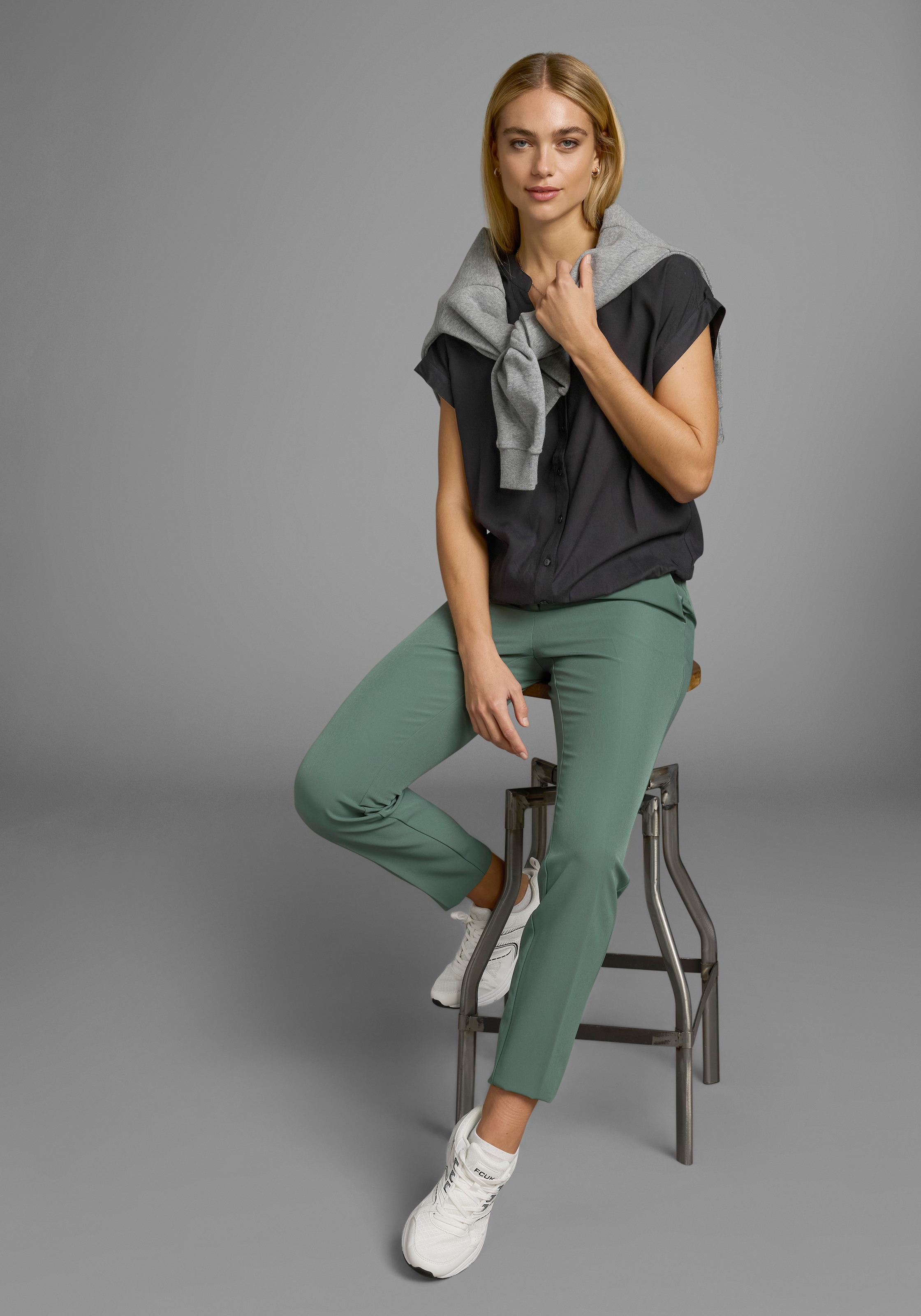 Boysen's Hemdbluse, im Oversized-Style mit Ballonsaum