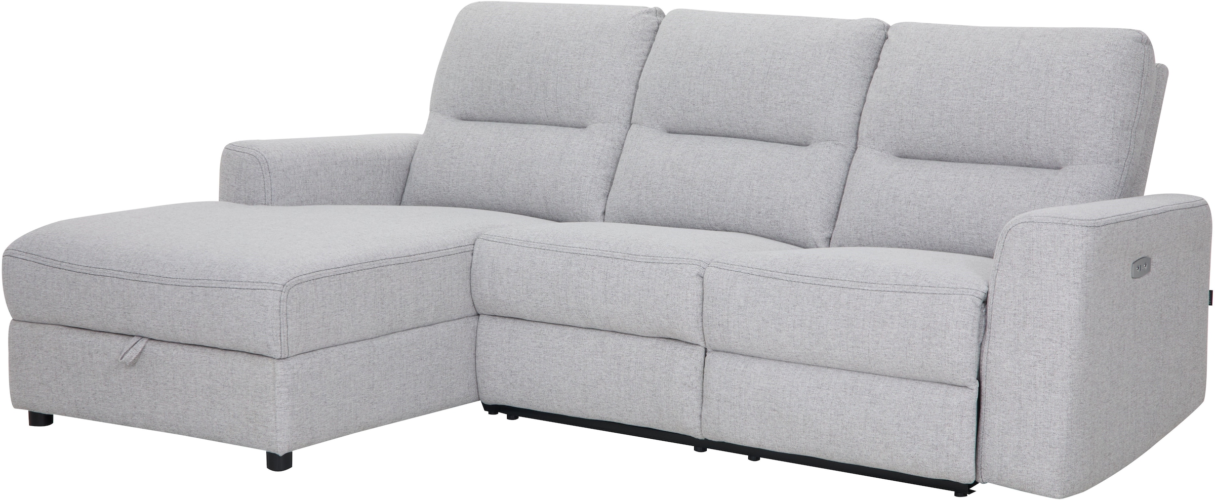 Home affaire Ecksofa »VENOIR, L-Form, 250 cm, manuelle u. elektrische Funktion (m. USB A/C)«, Stauraum unter der Recamiere, 2. Staufach, Federkern