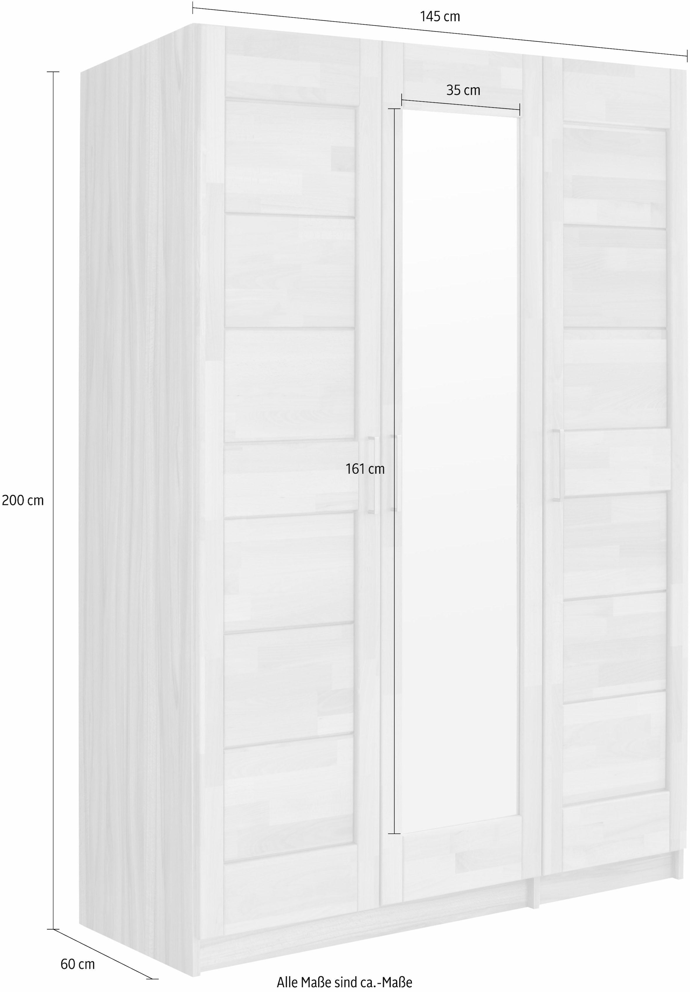 Home affaire Drehtürenschrank »Triest«, teilmassiv, FSC®-zertifizierte Buche