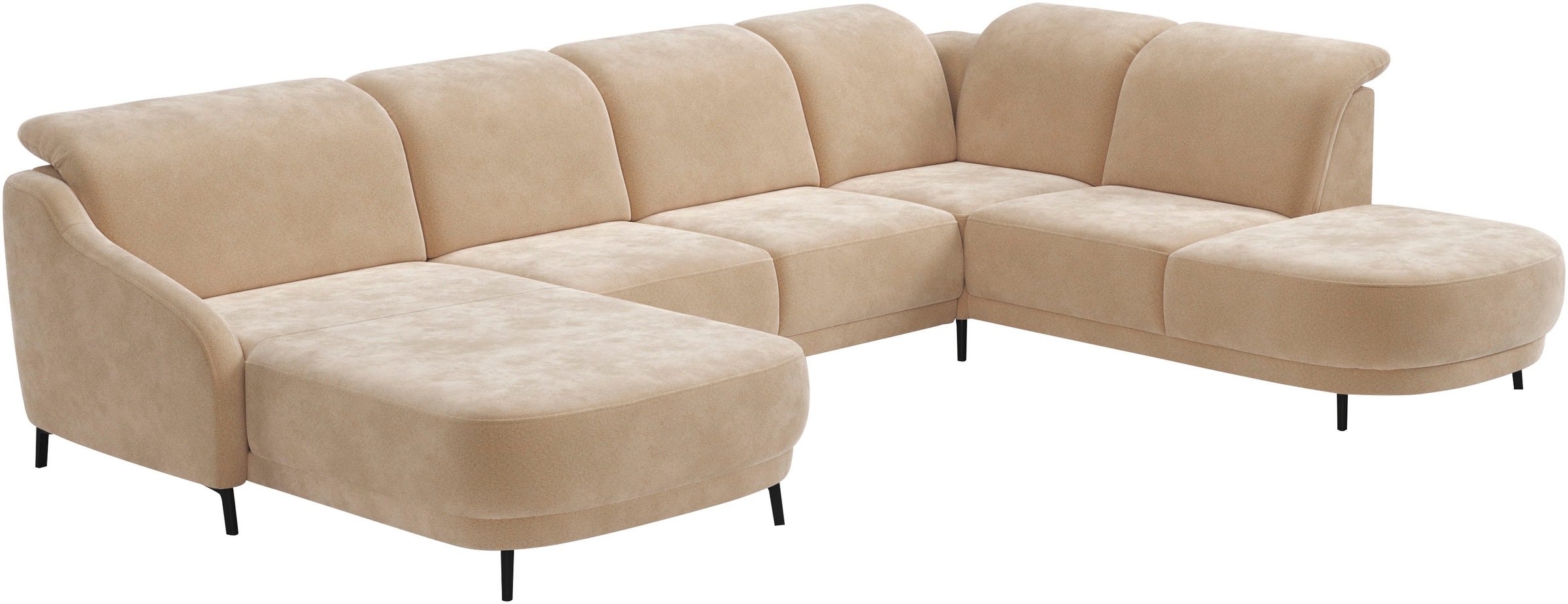 sit&more Wohnlandschaft »Blues U-Form«, inkl. Kopfteilverstellung, wahlweise mit Klapptisch und USB