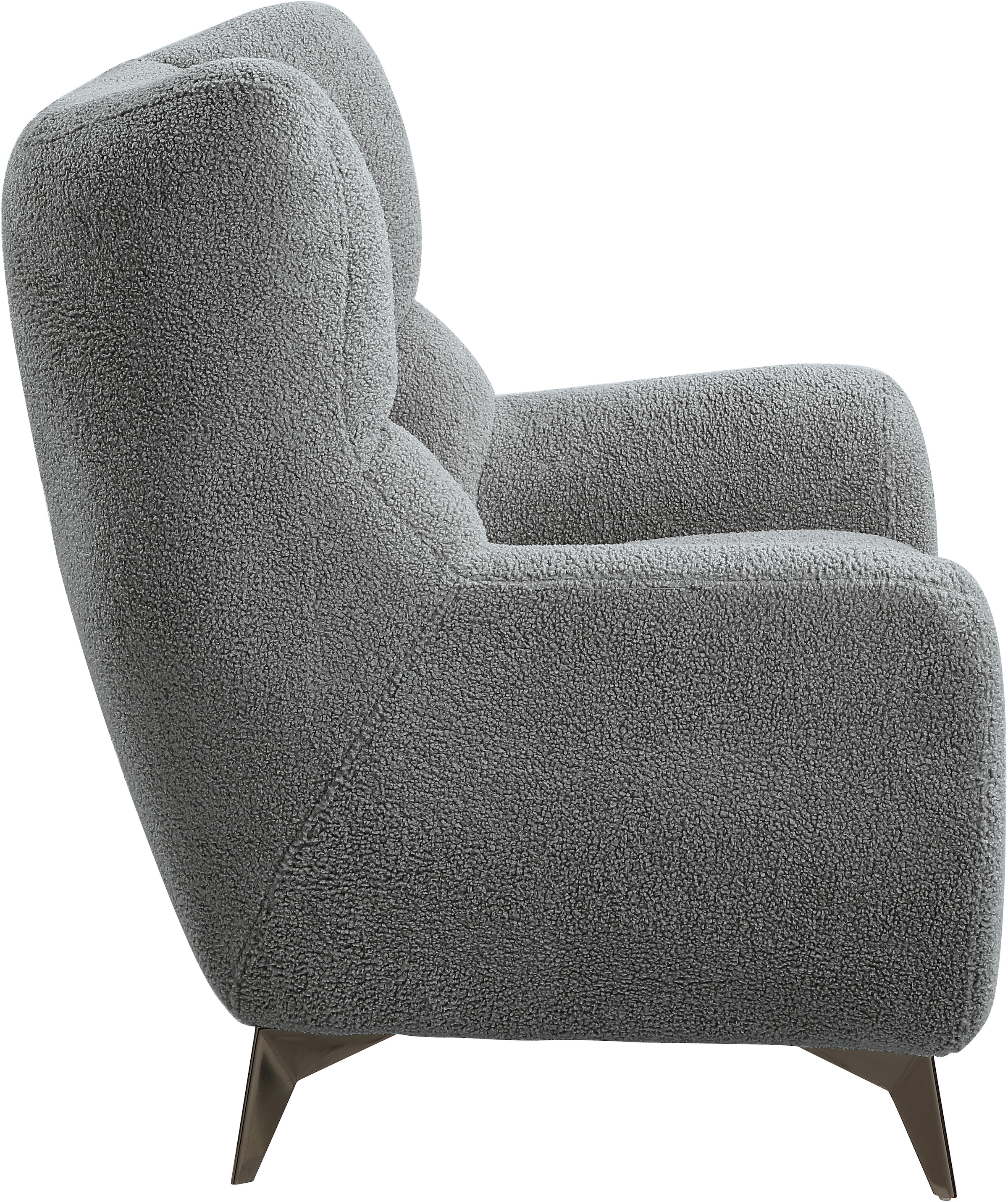 ATLANTIC home collection Sessel »Shawn«, mit Federkern, trendy Bezug mit Teddyoptik