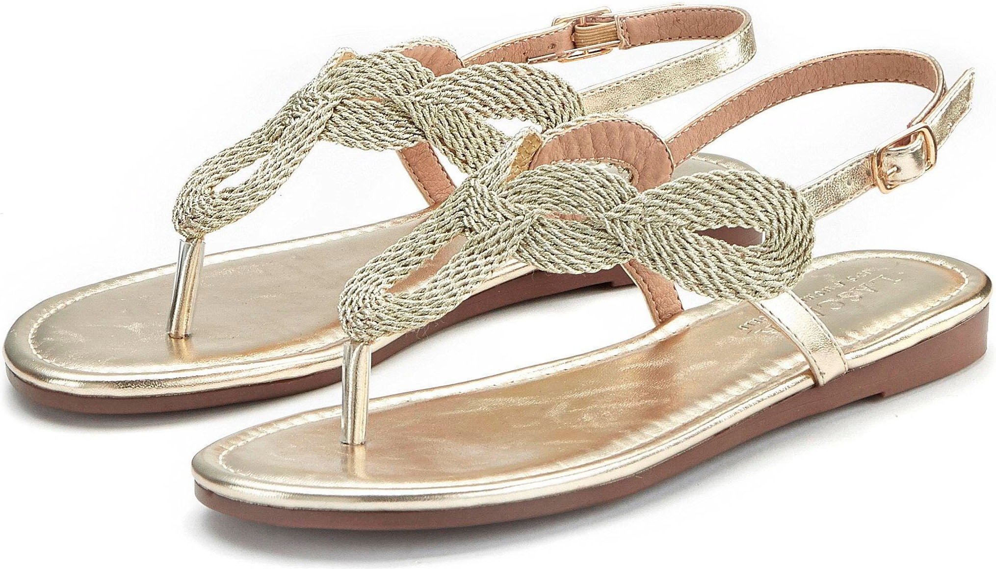 LASCANA Zehentrenner, Sandale, Pantolette im Metallic-Look VEGAN