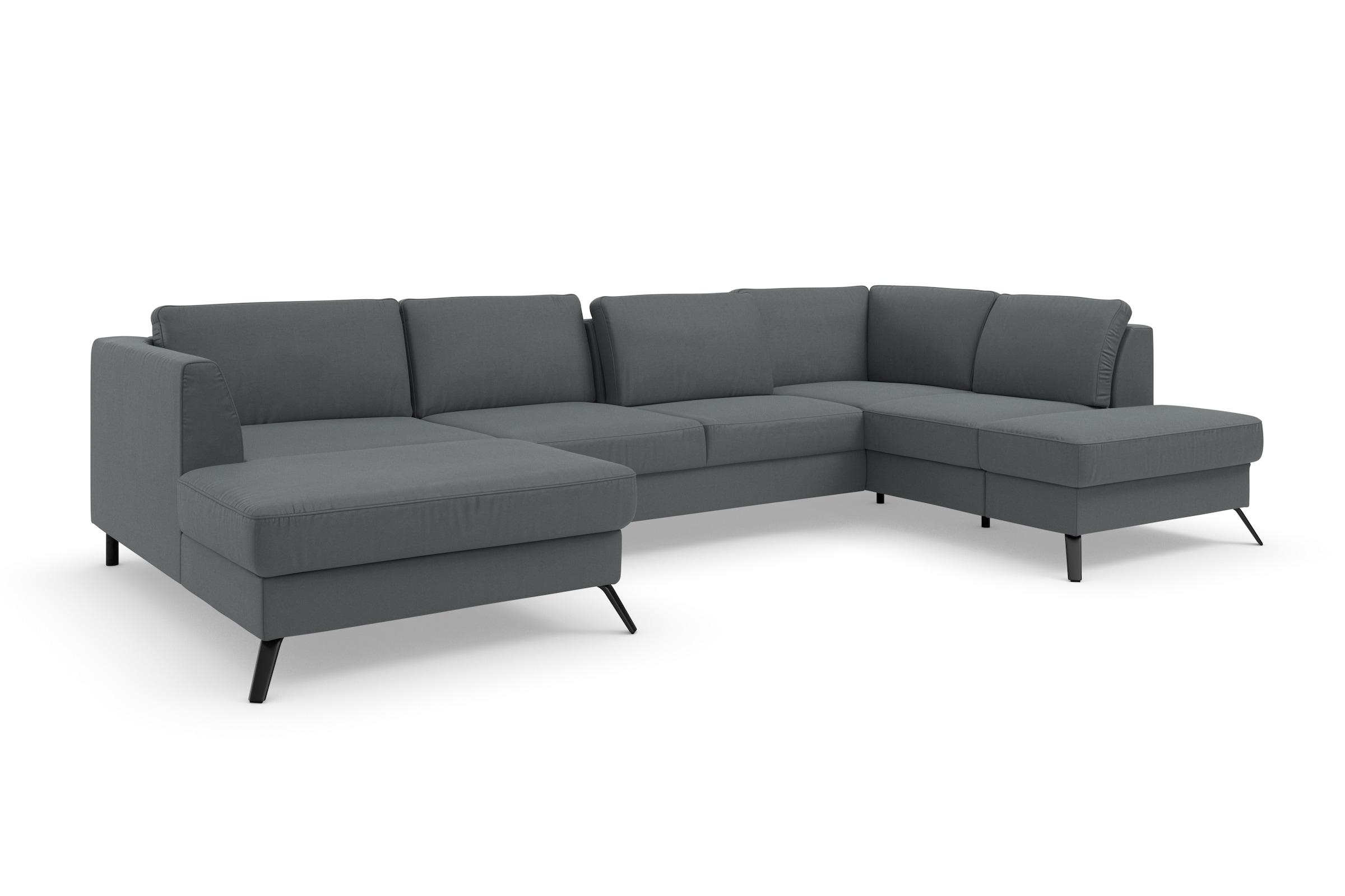 sit&more Wohnlandschaft »Olsen U-Form«, inklusive Sitztiefenverstellung, wahlweise mit Bettfunktion, 15cm hoch