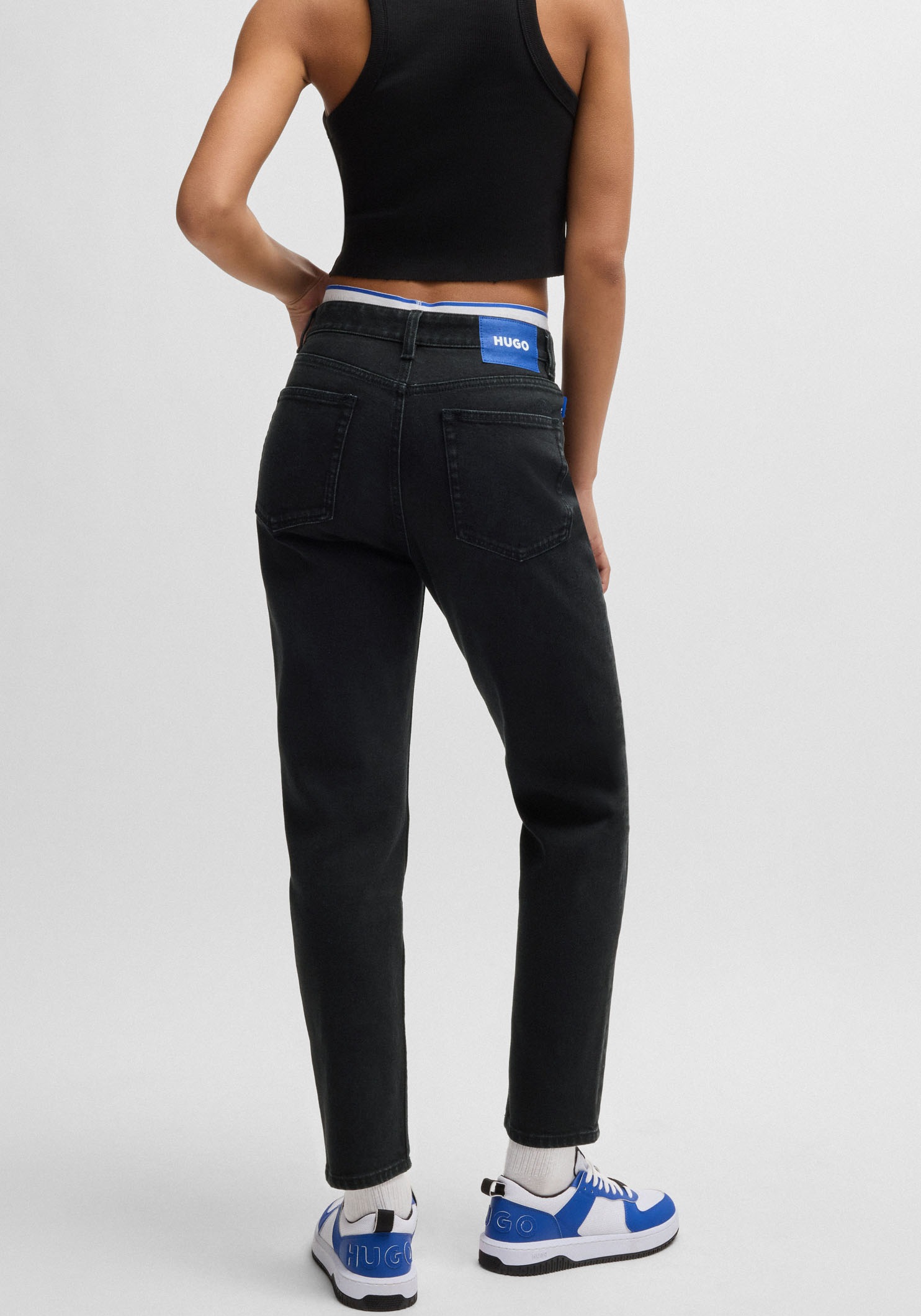 HUGO Blue Mom-Jeans »Noe«, Straight Fit Jeans mit hoher Leibhöhe