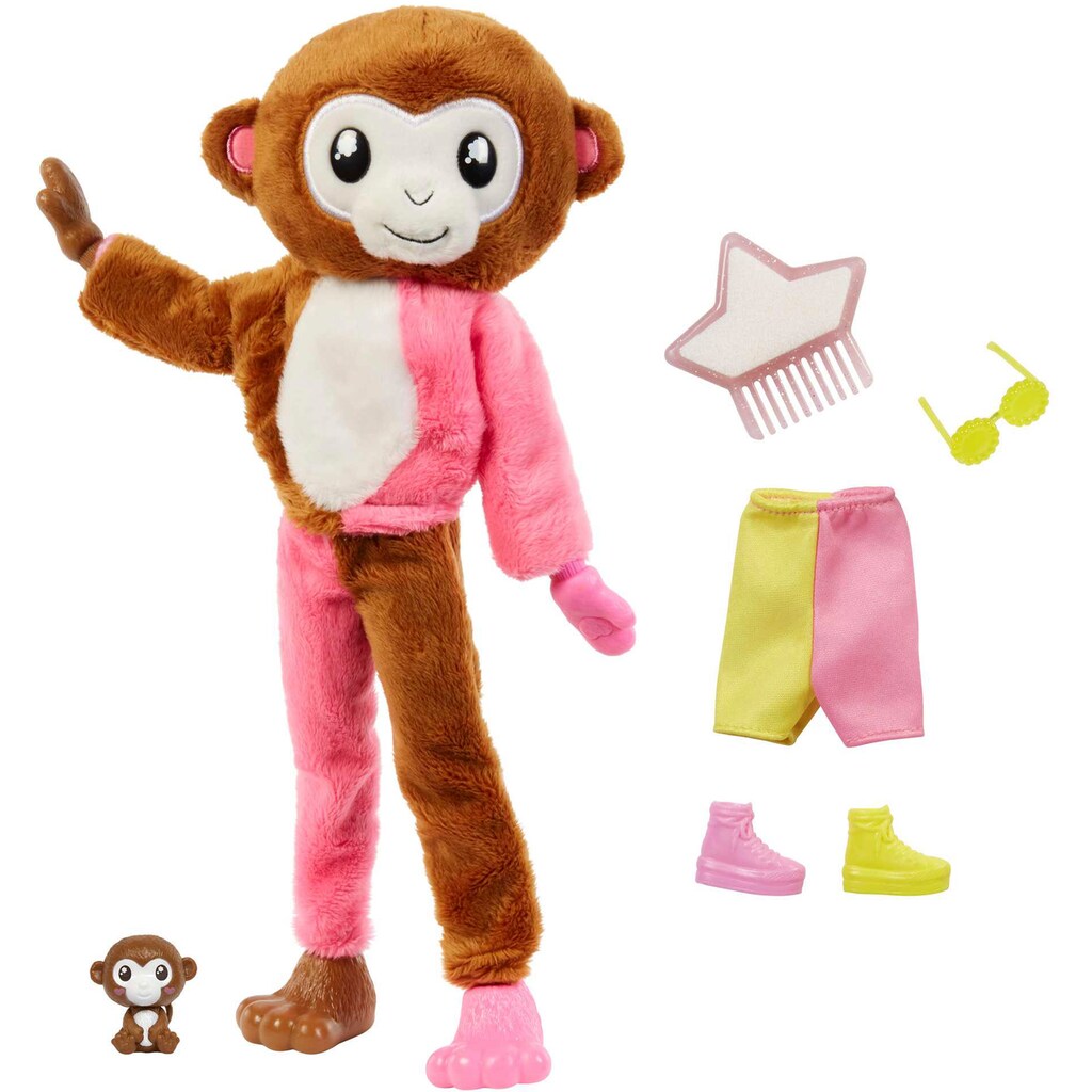 Barbie Anziehpuppe »Cutie Reveal, im Affen-Kostüm (Dschungel-Serie)«, inklusive Accessoires