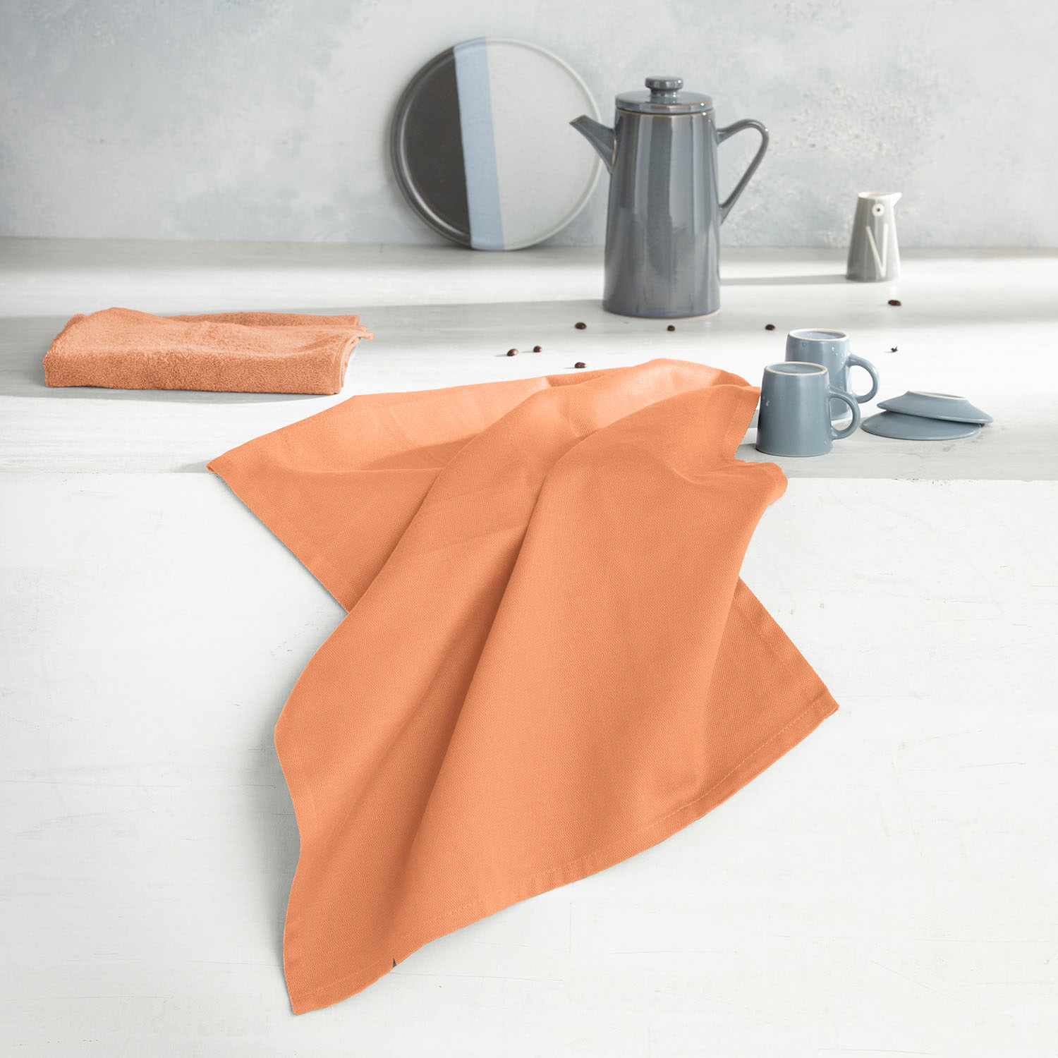 DDDDD Geschirrtuch »Barbeque«, (Set, 4 tlg., bestehend aus 2x Geschirrtuch Barbeque & 2x Küchenhandtuch Logo), Set aus Jacquard-Gewebe und weicher Frottee, saugstark und langlebig