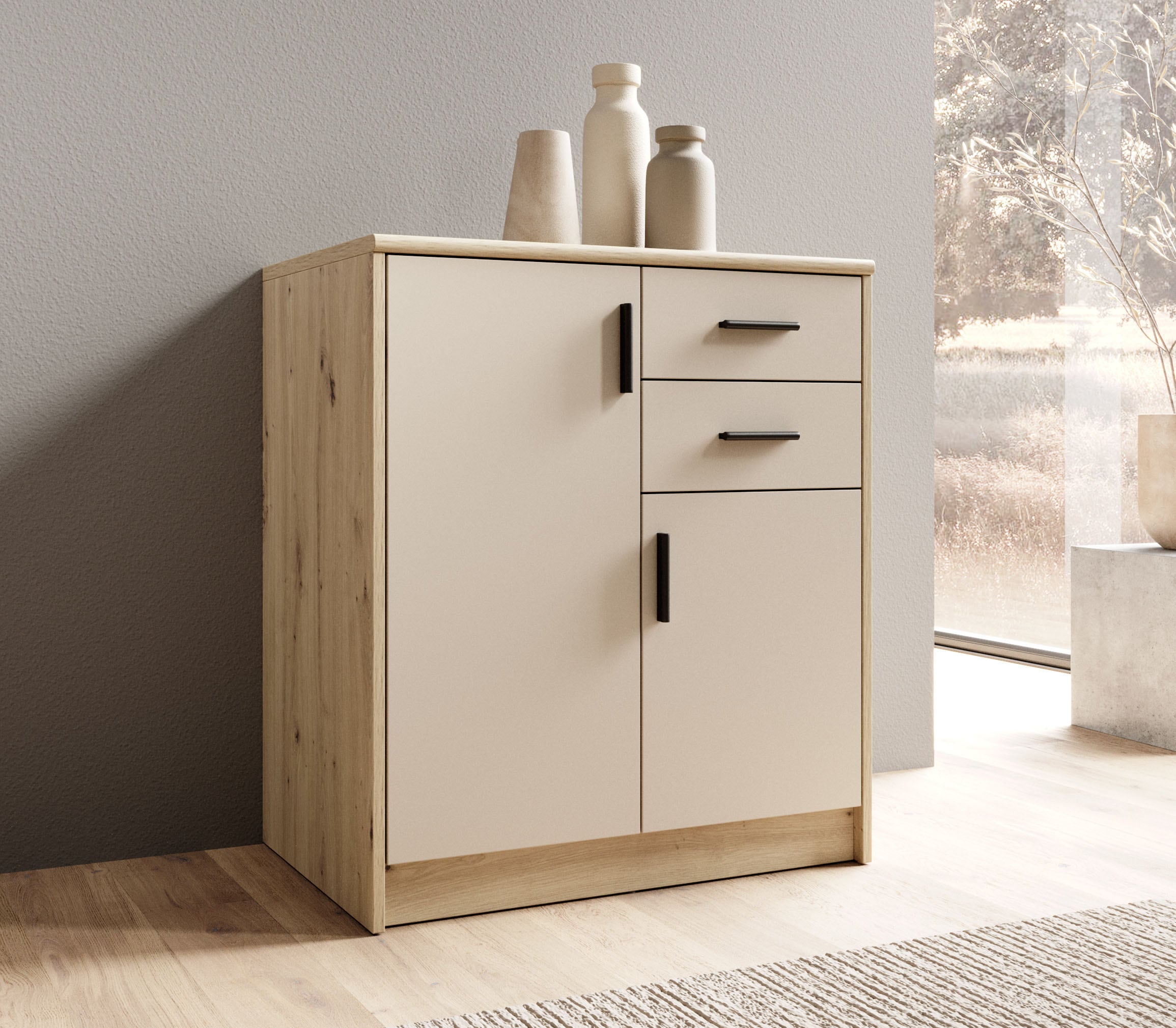 HBZ Sideboard »Nelly Kommode, BxHxT 74x86x50cm« 1 Stk. tlg. Breite 74cm, Einlegeböden verstellbar, foliert