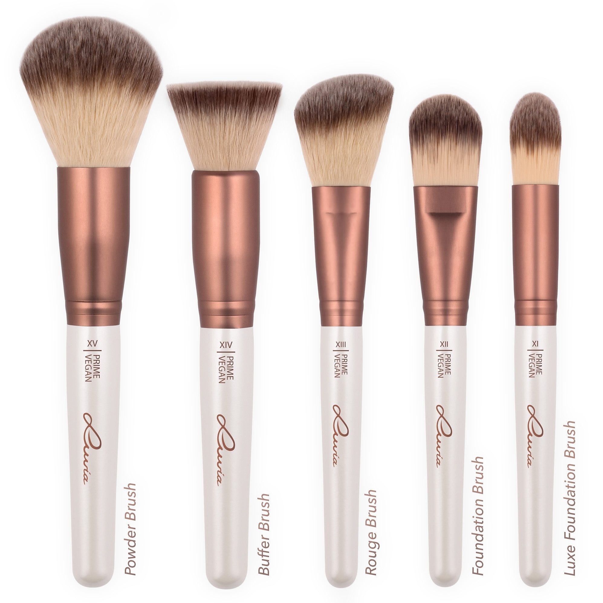 Luvia Cosmetics Kosmetikpinsel-Set »Prime Vegan«, (15 tlg., inkl. Pinselhalter), vegan