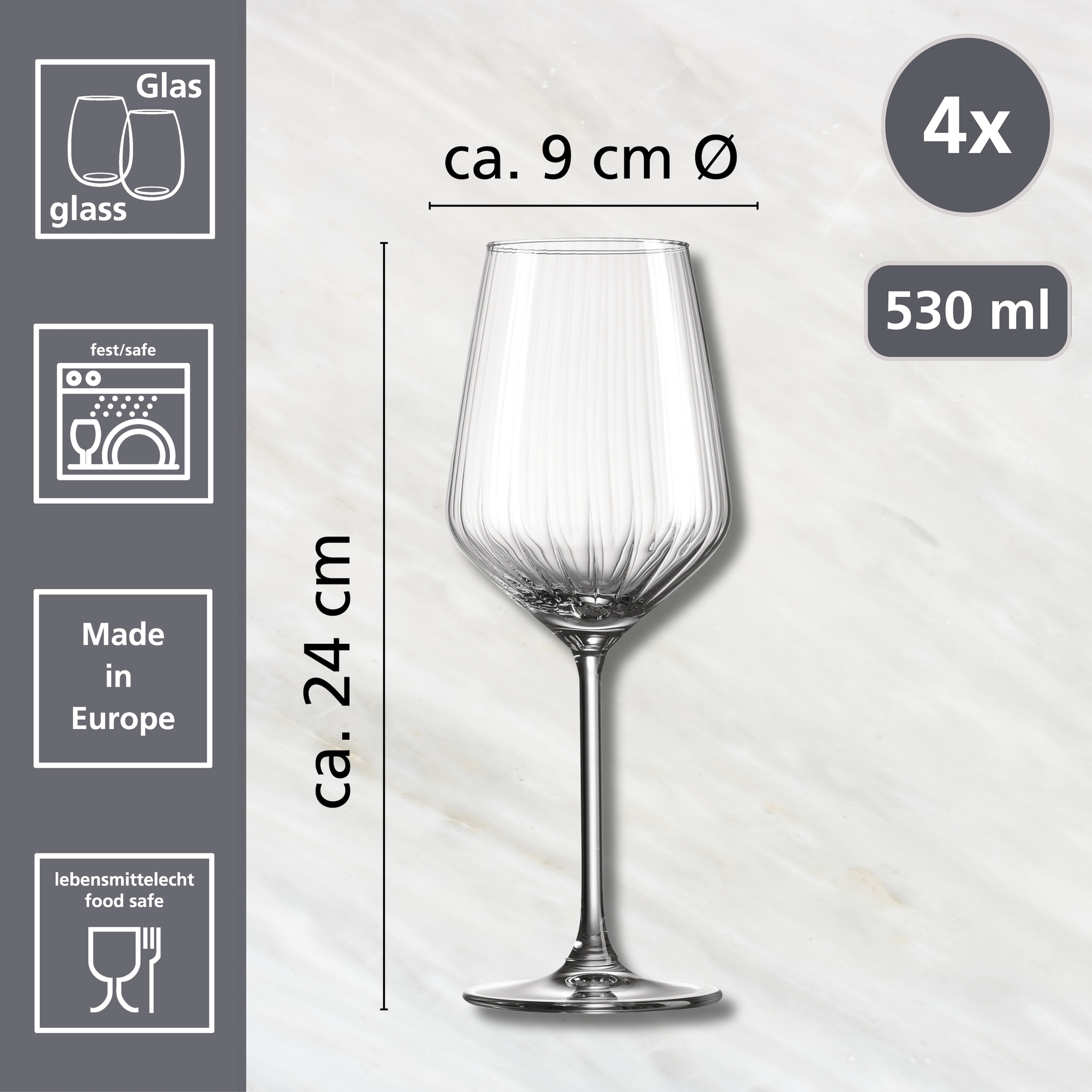 Ritzenhoff & Breker Rotweinglas »Jive« 4er Set, je 530 ml