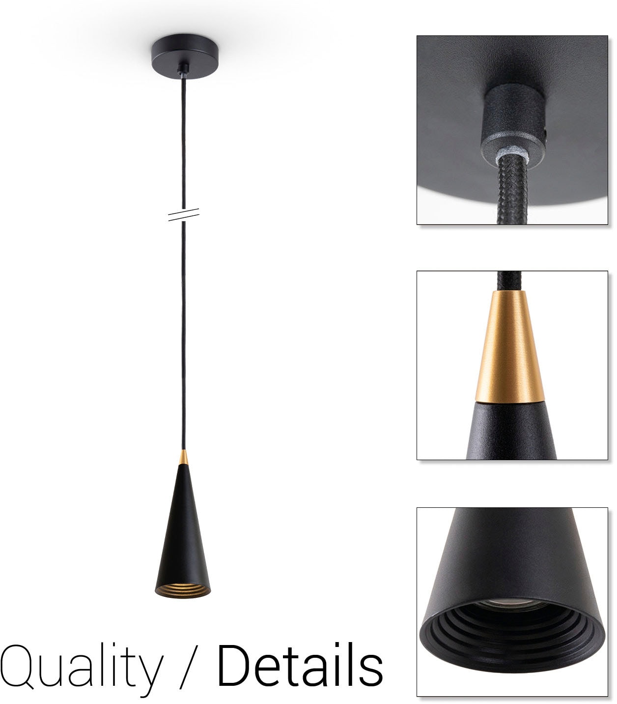 Paco Home Pendelleuchte »ROLLINA«, Hängeleuchte Design | kaufen Metall Garantie Industrial mit online Jahren XXL GU10 3 Küchenlampe Esszimmer