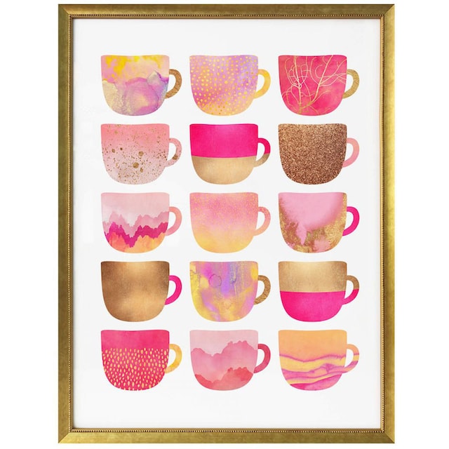 Wall-Art Poster »Kaffeetassen Pink«, Geschirr & Besteck, (1 St.) auf Raten  bestellen | Poster