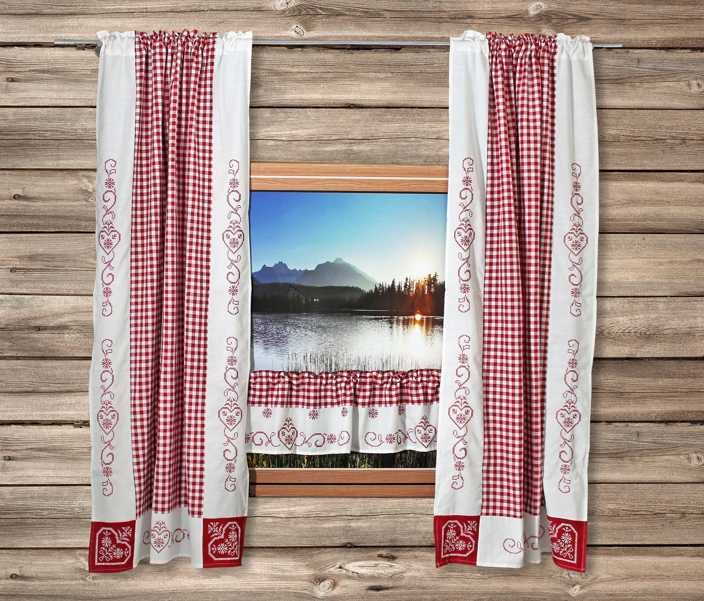 HOSSNER - ART OF HOME DECO Gardine »Kulm«, (2 St.), Landhaus-Look