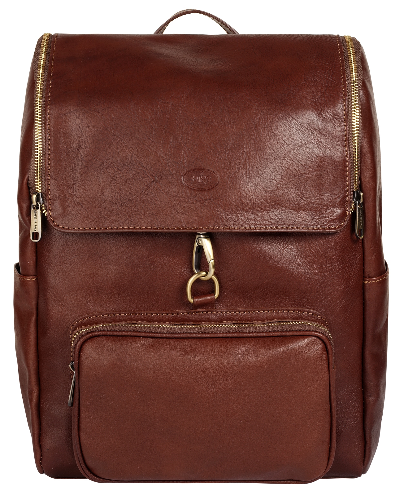 Piké Laptoprucksack echt Leder, Made in Italy
