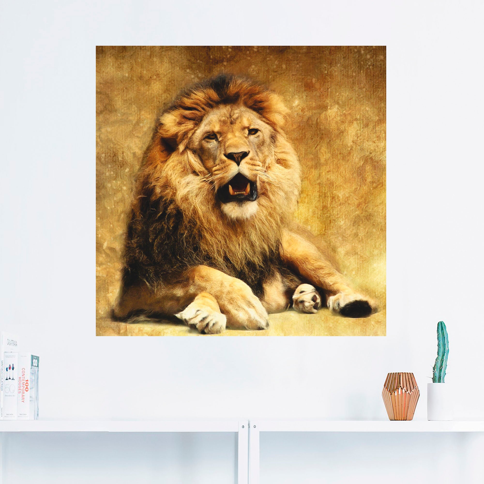 Raten oder Poster Wildtiere, in bestellen als Artland Größen Löwe«, versch. (1 Wandaufkleber auf König »Der St.), Wandbild - Leinwandbild,