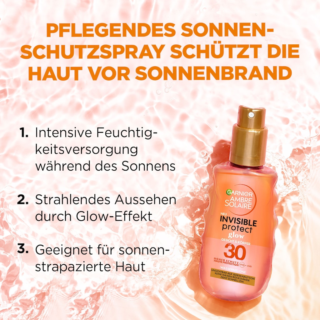 GARNIER Sonnenschutzspray »Invisible Protect Glow LSF30«