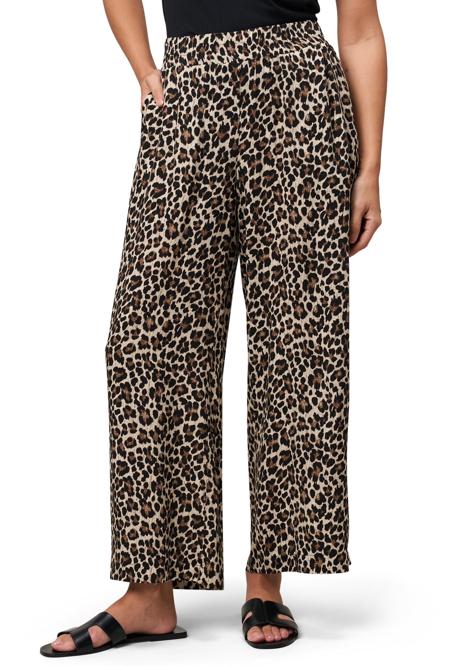 Zero Stoffhose »Palazzohose mit Leoprint 26 Inch«