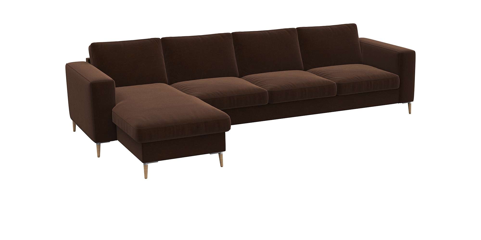 FLEXLUX Ecksofa »Fiore, super bequem durch hochwertigen Sitzaufbau mit Kaltschaum«, breite Armlehnen, Füße Alu+ Eiche, L-Form
