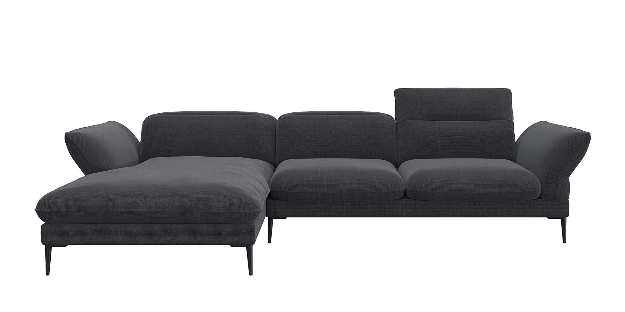 FLEXLUX Ecksofa »Salino, Funktionssofa mit Recamiere, Relaxsofa, Ecksofa«, Sofa mit Arm- und Kopfteil-Verstellungen, Kaltschaum & Stahl-Wellen