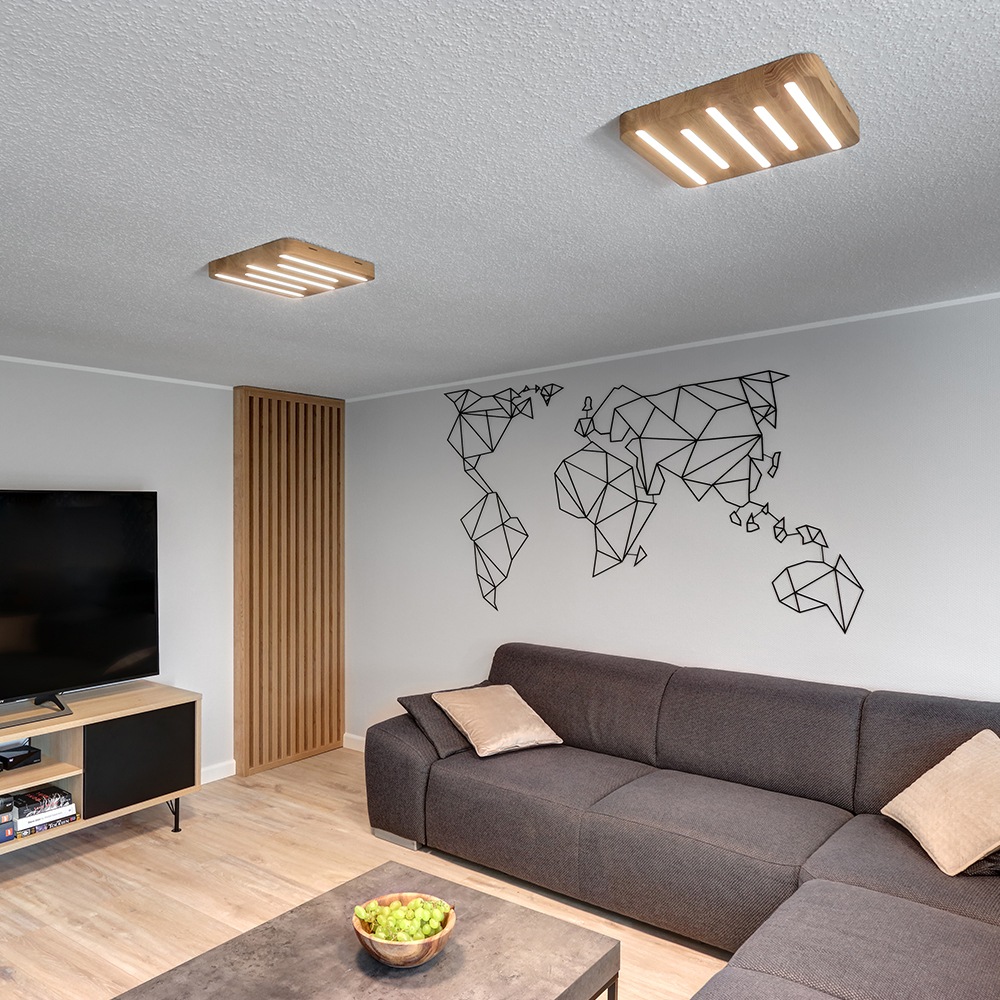 SPOT Light LED Deckenleuchte »NEELE«, 5 flammig, Leuchtmittel LED-Modul | LED fest integriert, Inklusive 24V LED Module, Naturprodukt aus Eichenholz