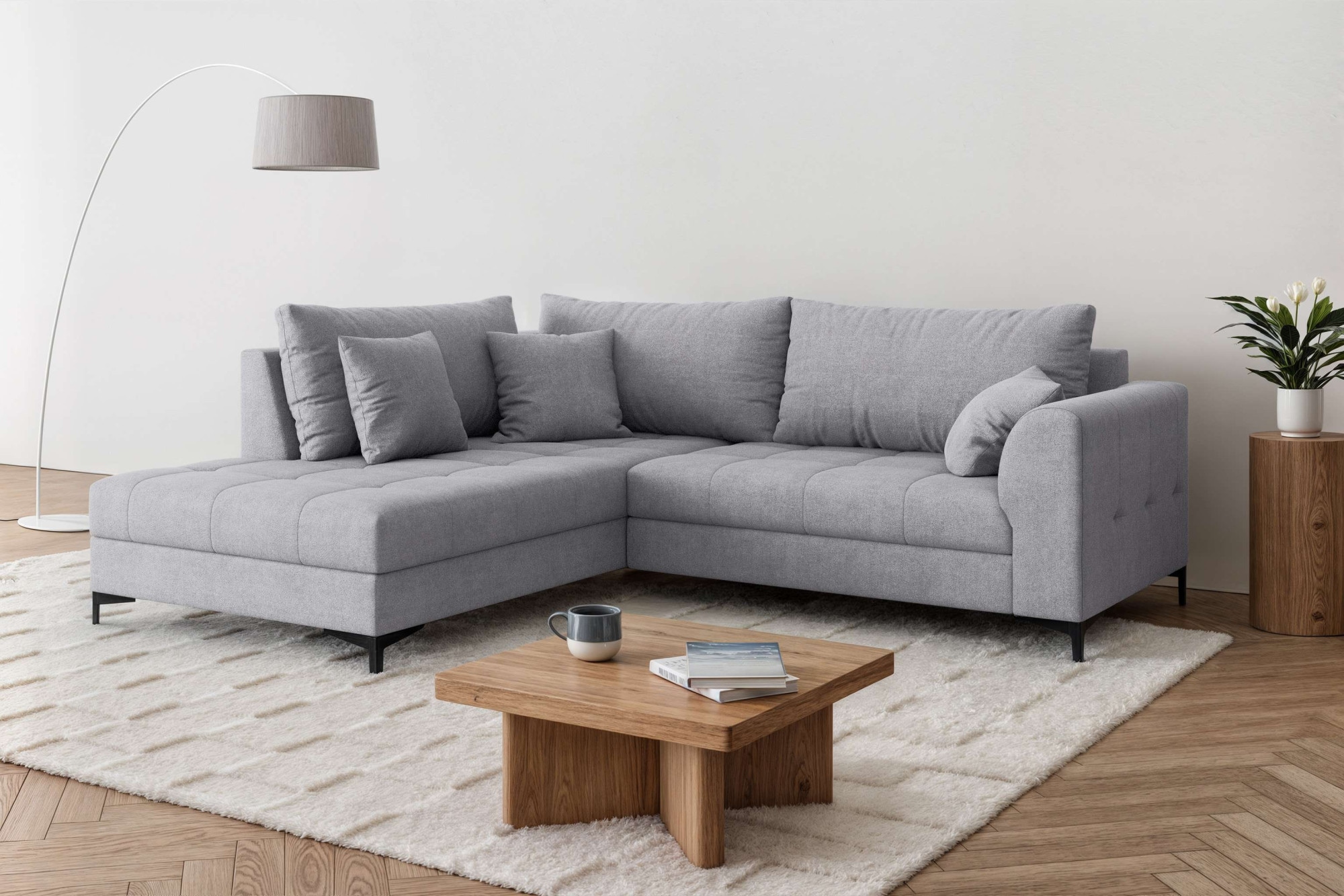 OTTO home Ecksofa »LEEVKE Design-Sofa mit Ottomane rechts/links bestellbar, Breite 232 cm« in vielen modernen Farben erhältlich, belastbar bis 480 kg