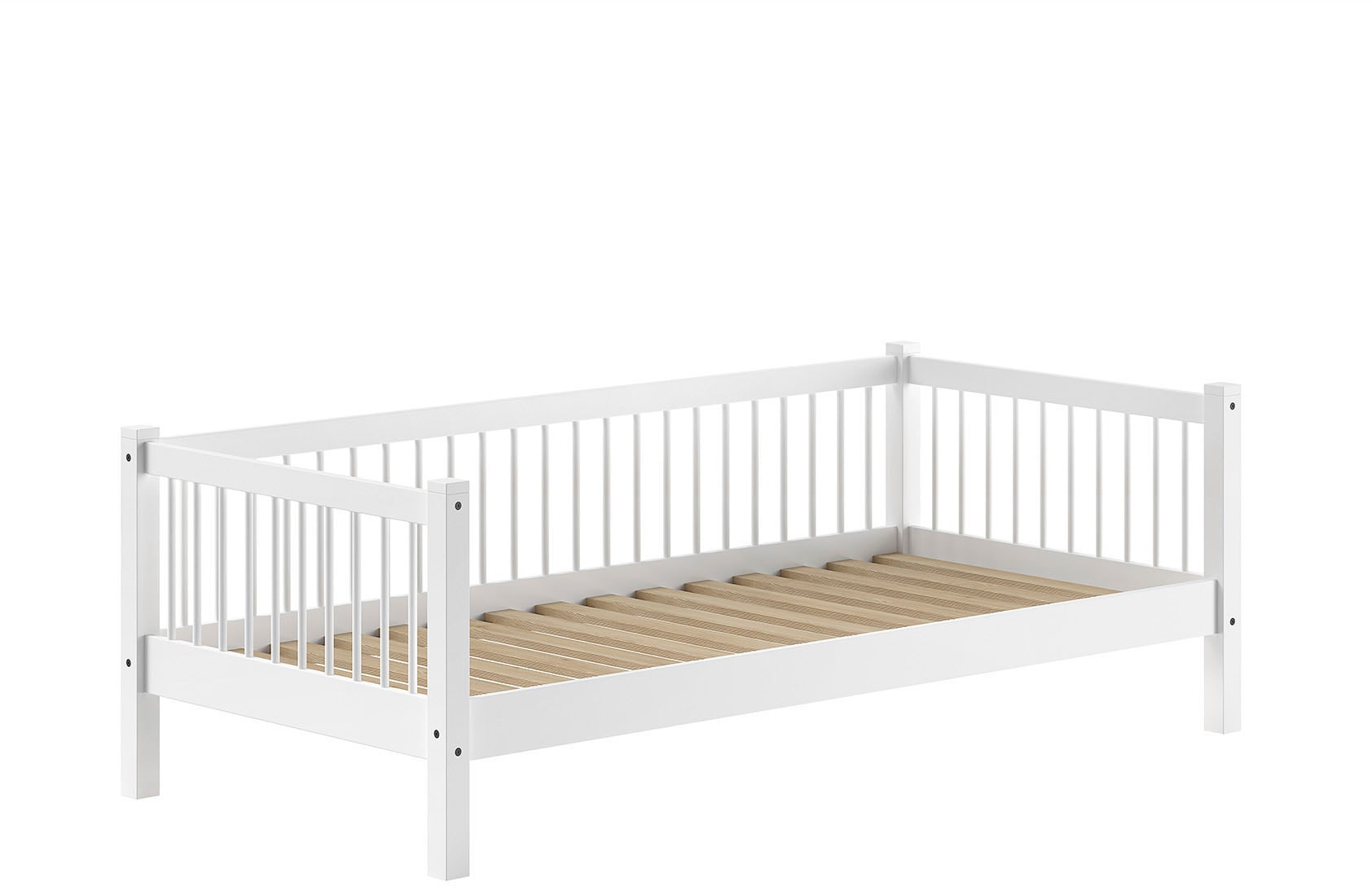 Home affaire Einzelbett Made in Europe,  mit LF 90x200 cm, wahlweise mit o. ohne Bettschublade, Buche weiß