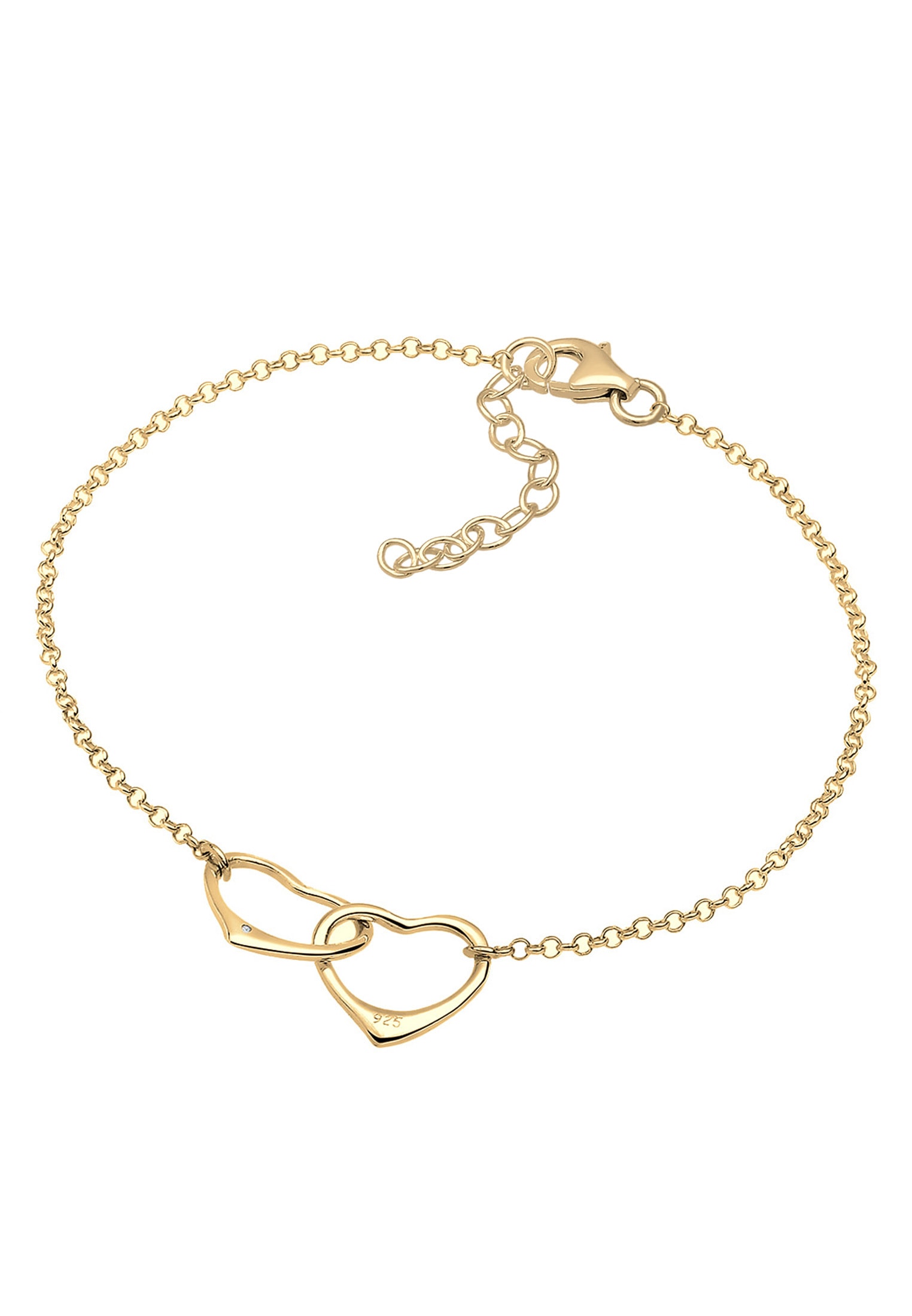 Elli DIAMONDS Armkette »Armband Herz Diamant Weiß Brillantschliff (0.015 ct) 925 Sterling Silber«
