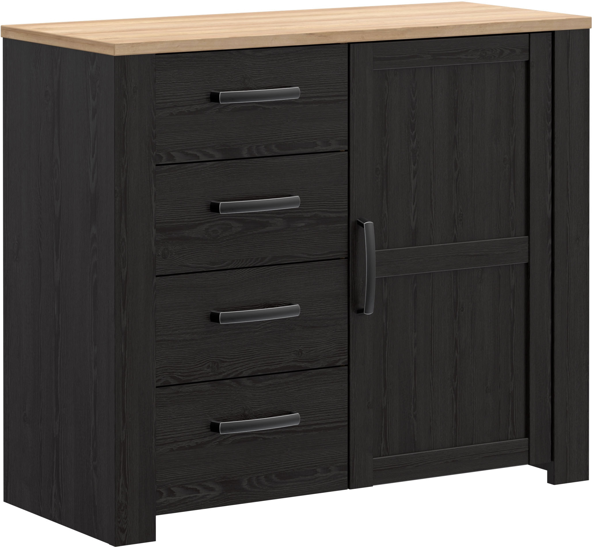 FORTE Kommode B/H/T 101,4/87/42 cm, Soft Close, 4 Schubkästen