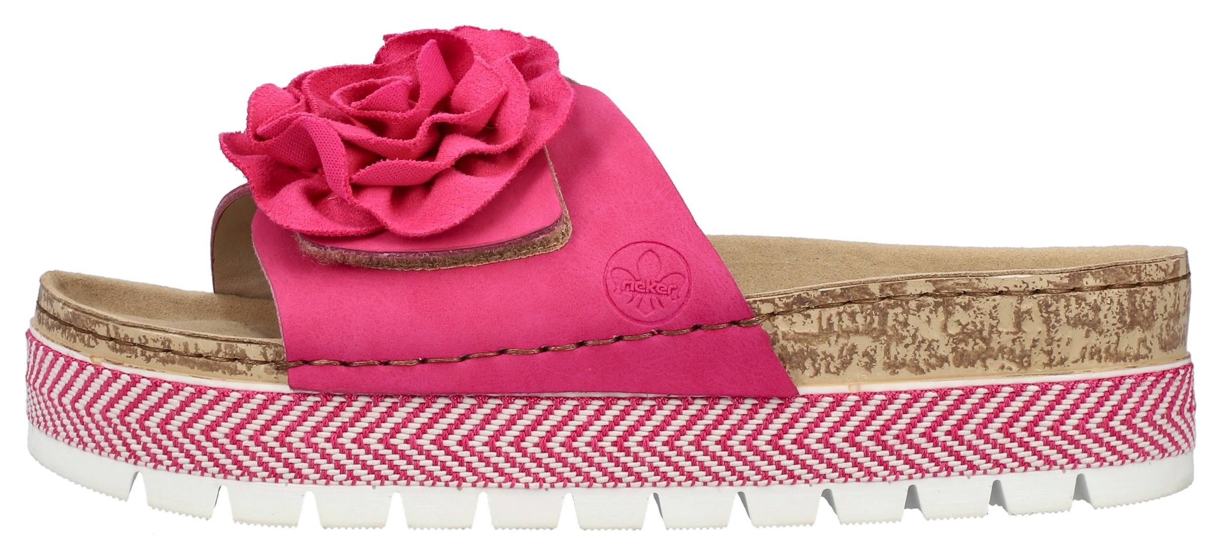 Rieker Pantolette  Sommerschuh, Schlappen mit modischem Plateau