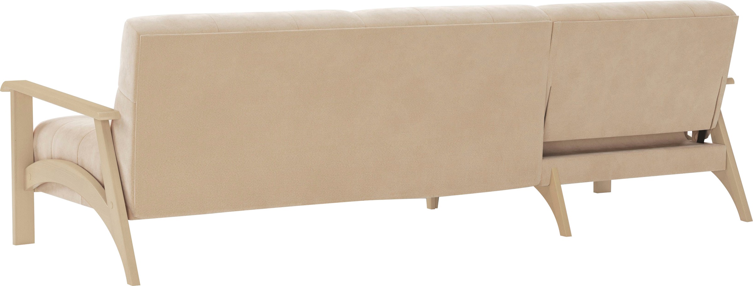 sit&more Ecksofa »Billund L-Form«, Armlehnen aus Buchenholz in natur, verschiedene Bezüge und Farben