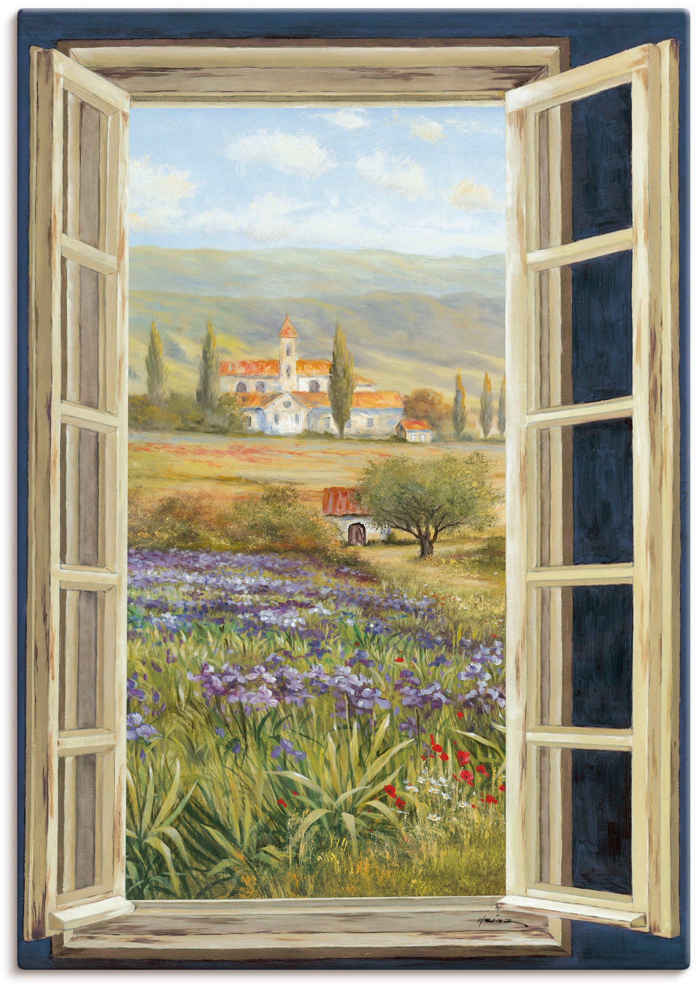 Artland Wandbild »Provence Fensterblick«, Bilder in Europa, bestellen Größen (1 Poster oder als Wandaufkleber Leinwandbild, von St.), bequem versch