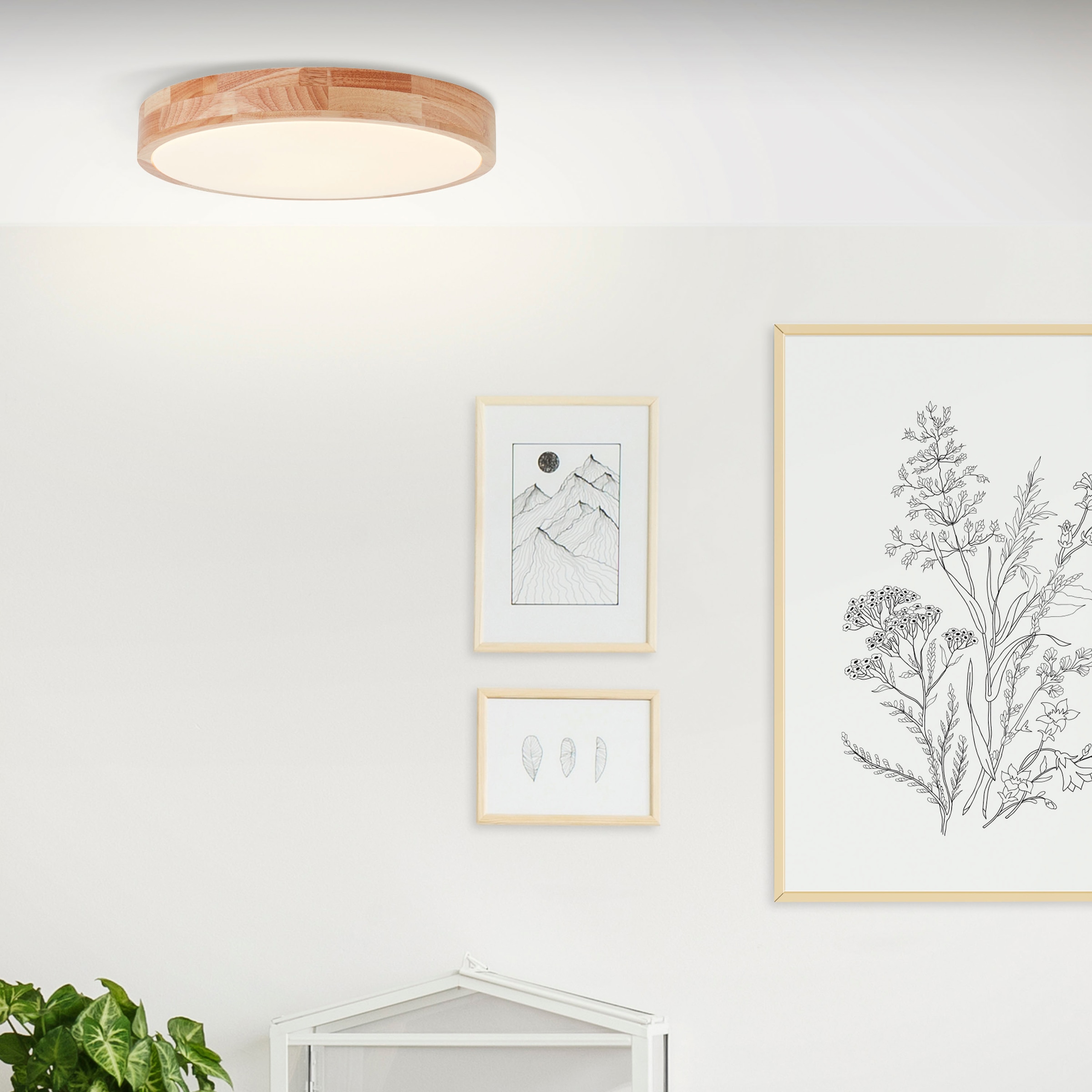 Brilliant LED Deckenleuchte Jahren online kaufen holz »Slimline«, Ø cm, hell/weiß Garantie 3 flammig-flammig, 39 lm, XXL 2300 | mit warmweiß, Metall/Holz/Kunststoff, 1