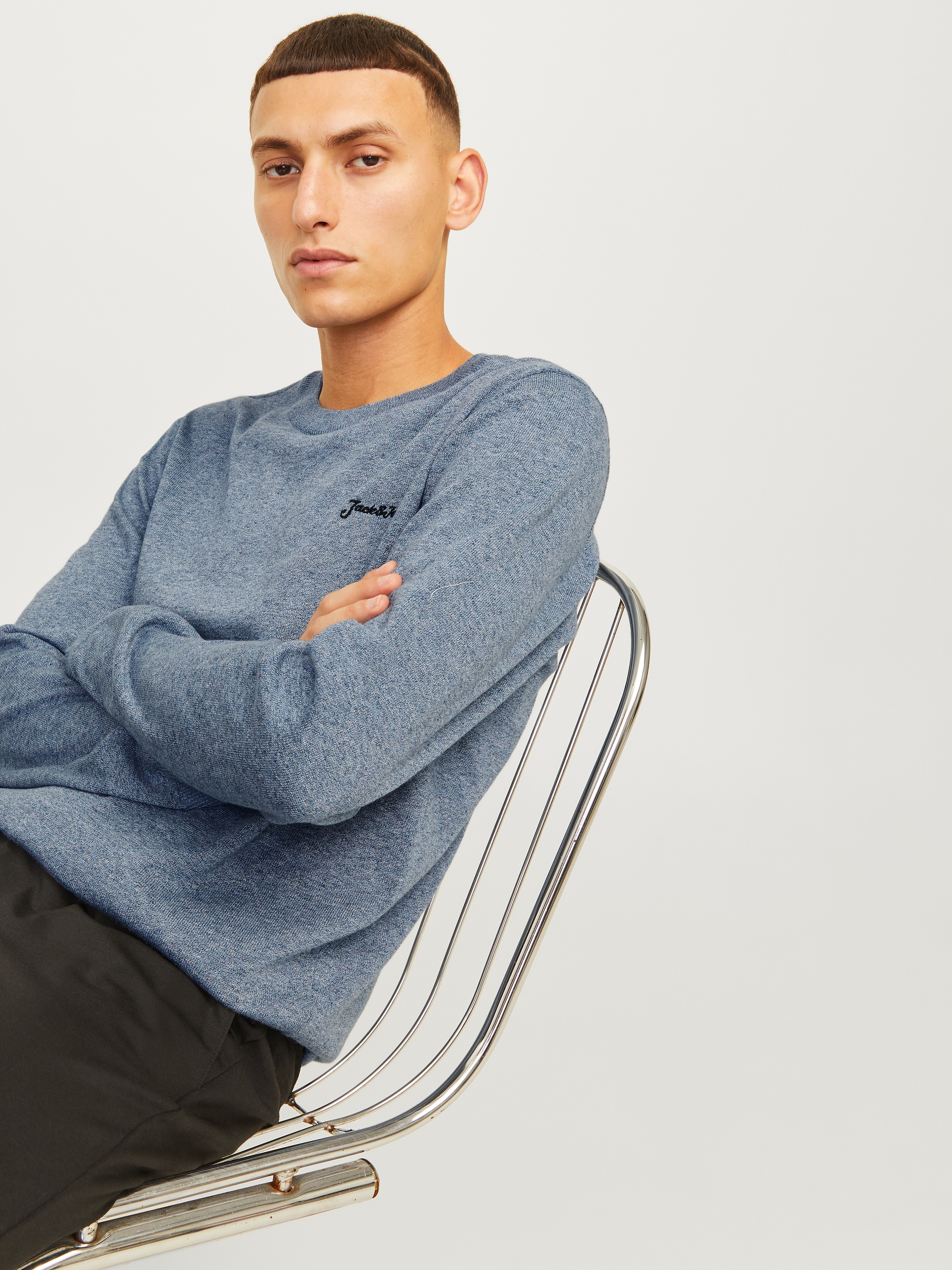 Jack & Jones Rundhalspullover »JJBRAD KNIT CREW NECK AW24«