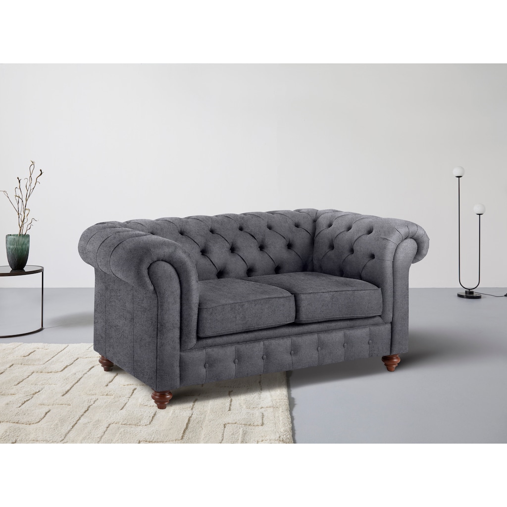 Home affaire Chesterfield-Sofa »Chesterfield 2-Sitzer B/T/H: 150/89/74 cm«