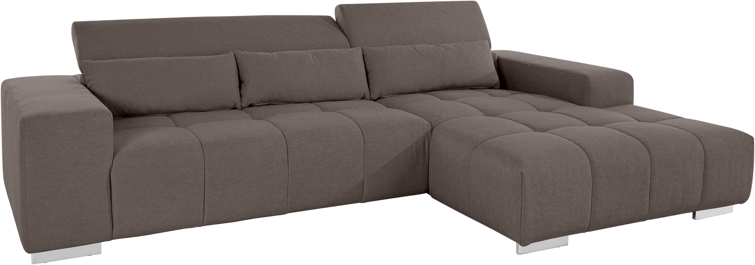 COTTA Ecksofa »Orion L-Form«, mit Kopfteilverstellung & 3 Nierenkissen