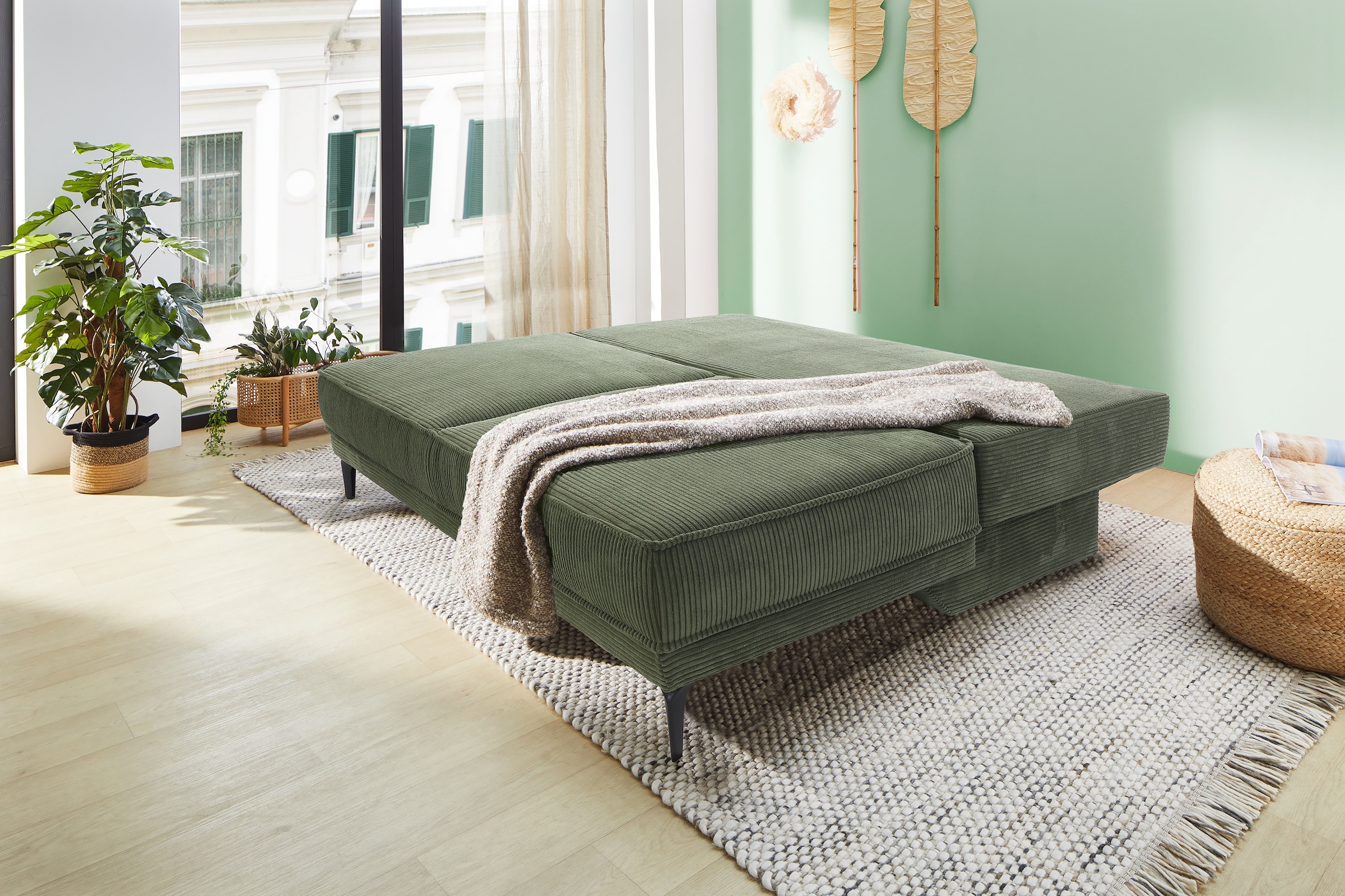Jockenhöfer Gruppe Schlafsofa »Maestro, B: 203 cm, Liegefl. 161x200 cm, Dauerschläfer« mit Bettfunktion & Bettkasten, Tonnentaschenfederkern