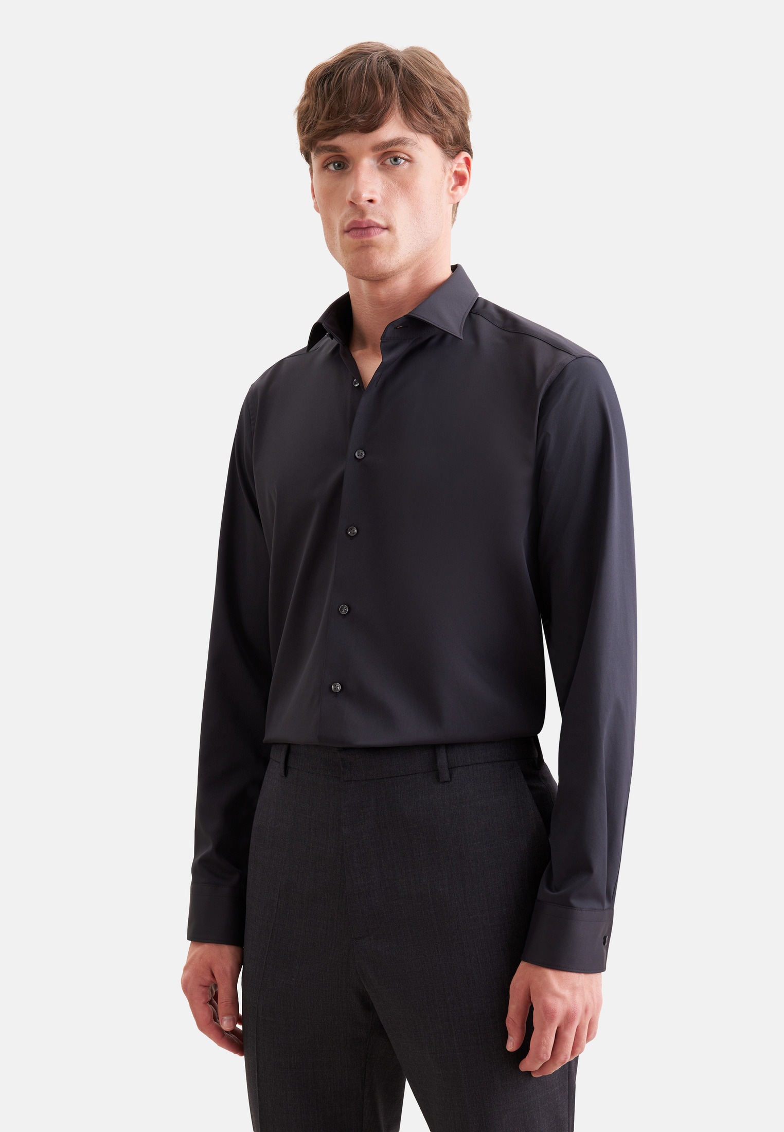 seidensticker Businesshemd »Schwarze Rose« Regular 1/1 Kentkragen Uni